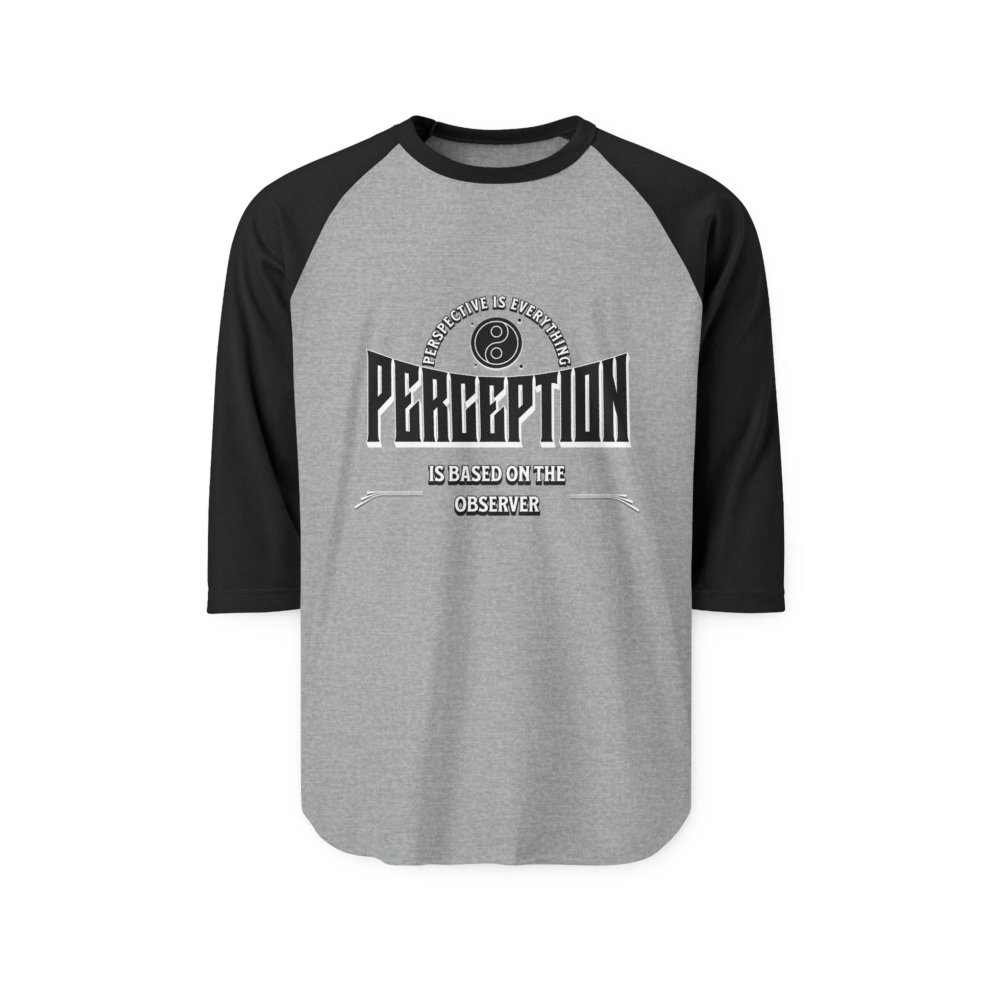 Unisex Three-Quarter Sleeve Raglan Shirt with 'Perception is Based on the Observer' Design - Casual Tee for Mindful Living, Great Gift [...]