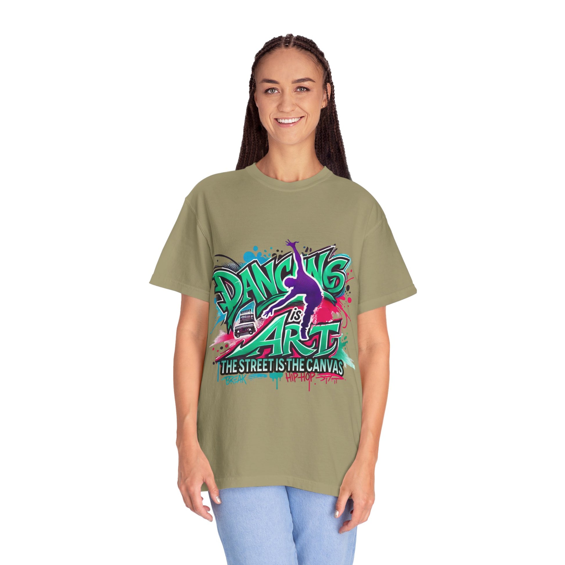 Artistic Dance T-Shirt, Urban Dance Tee, Street Art Apparel, Gift for Dancers, Graffiti Shirt, Colorful Expression Tee