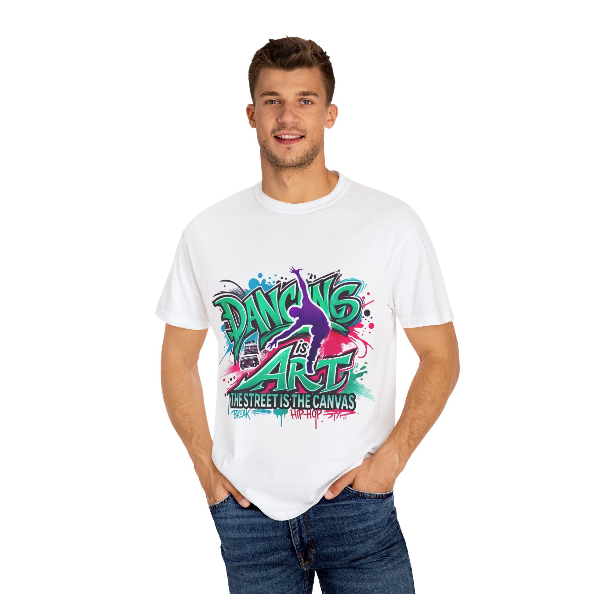 Artistic Dance T-Shirt, Urban Dance Tee, Street Art Apparel, Gift for Dancers, Graffiti Shirt, Colorful Expression Tee