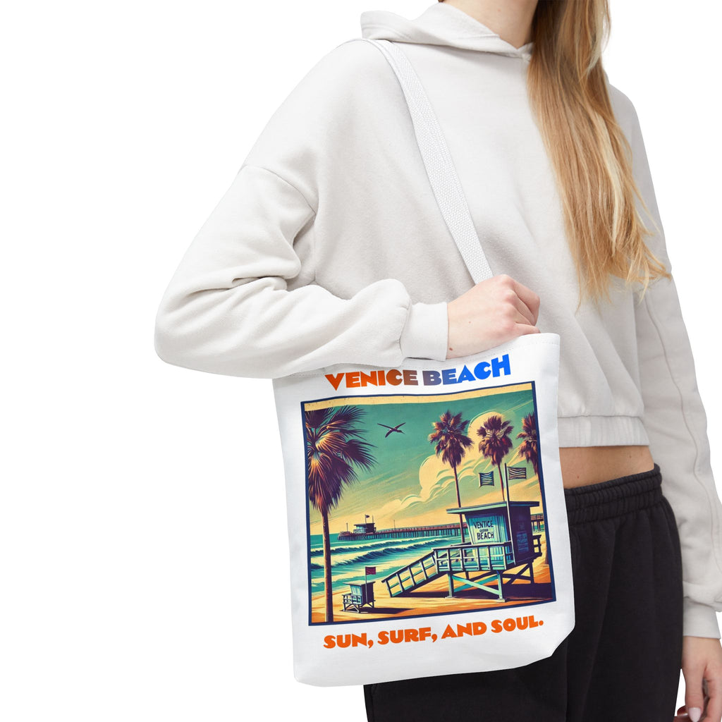 Venice Beach Tote Bag - Sun, Surf, and Soul, Beach Bag, Eco-Friendly, Summer Essential, Travel Tote, Gift for Beach Lovers