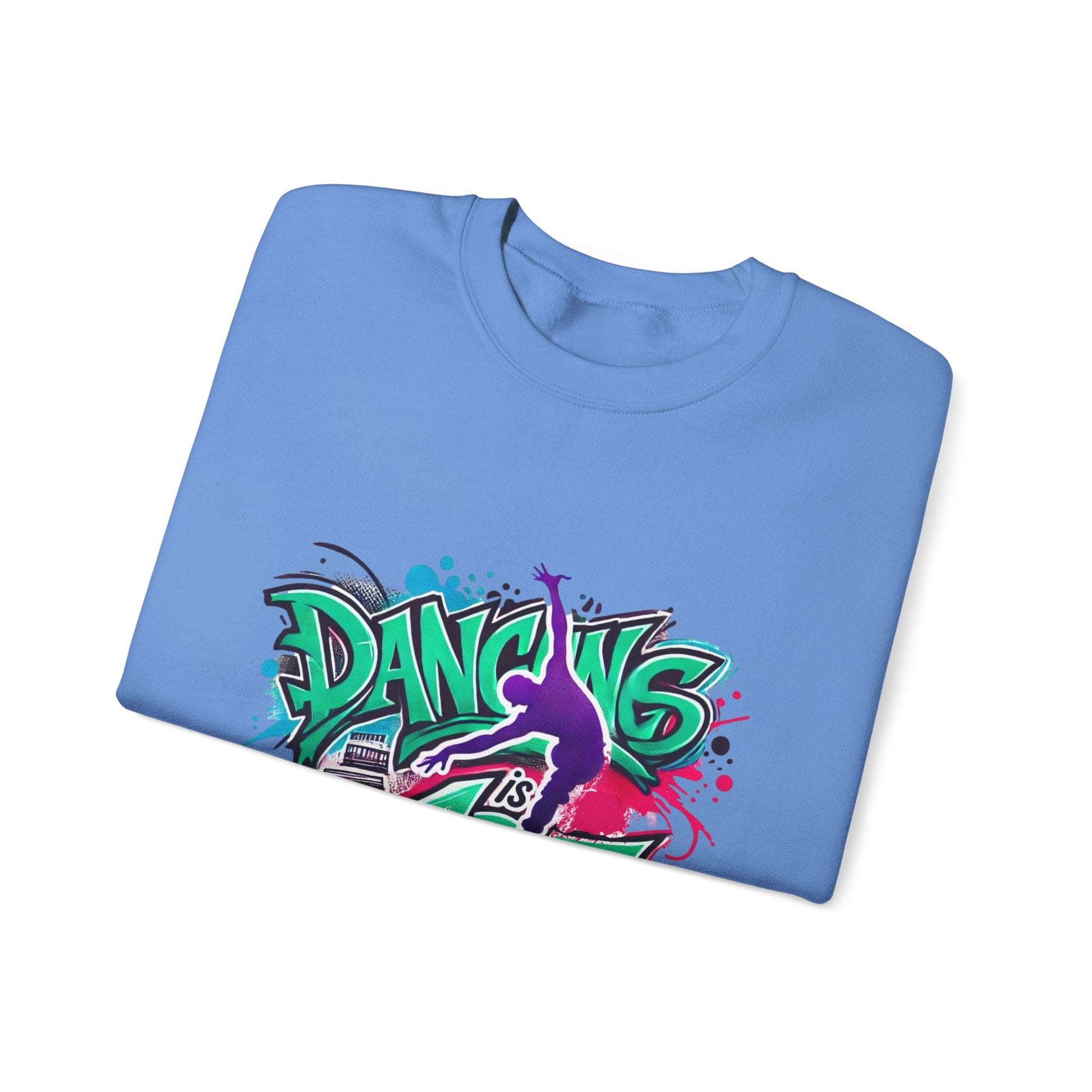 Colorful Street Art Sweatshirt, Unisex Crewneck Pullover, Dance Sweatshirt Gift, Streetwear Apparel, Artsy Fashion