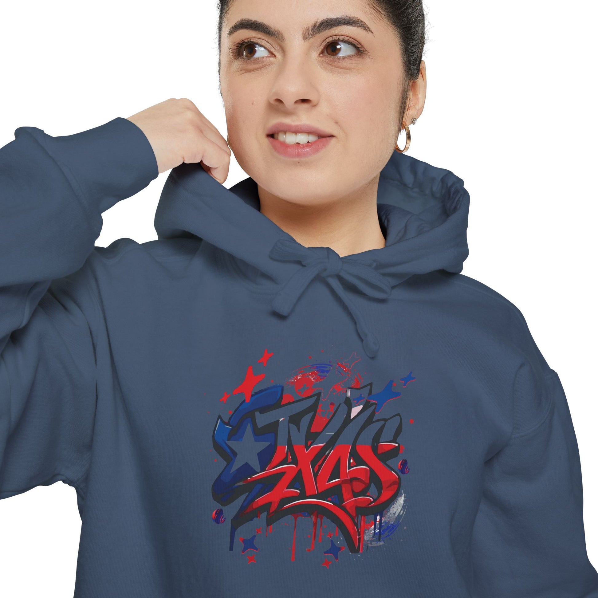 Fourth of July, Street Style Patriotic Graffiti Hoodie – Casual Unisex Sweatshirt for Celebration, Everyday Wear, Gift Idea, Summer BBQ, Fourth of July, Street Style