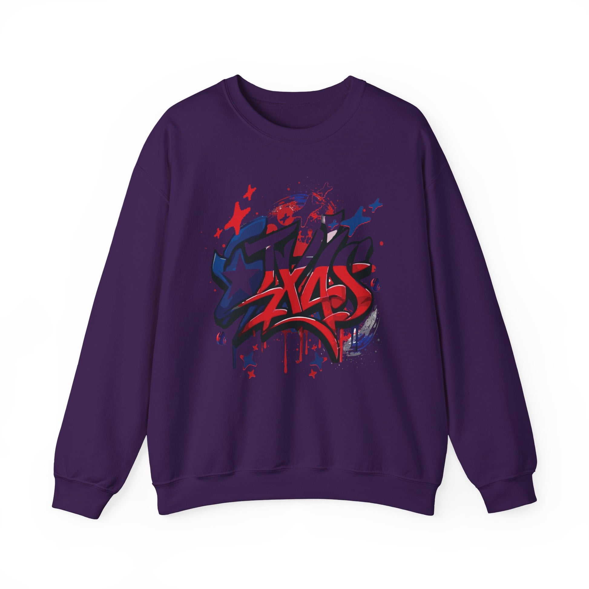 Texas Graffiti Crewneck Sweatshirt, Urban Streetwear, Unisex Fashion, Graphic Sweatshirt, Cozy Layering Piece, Gift for Him/Her