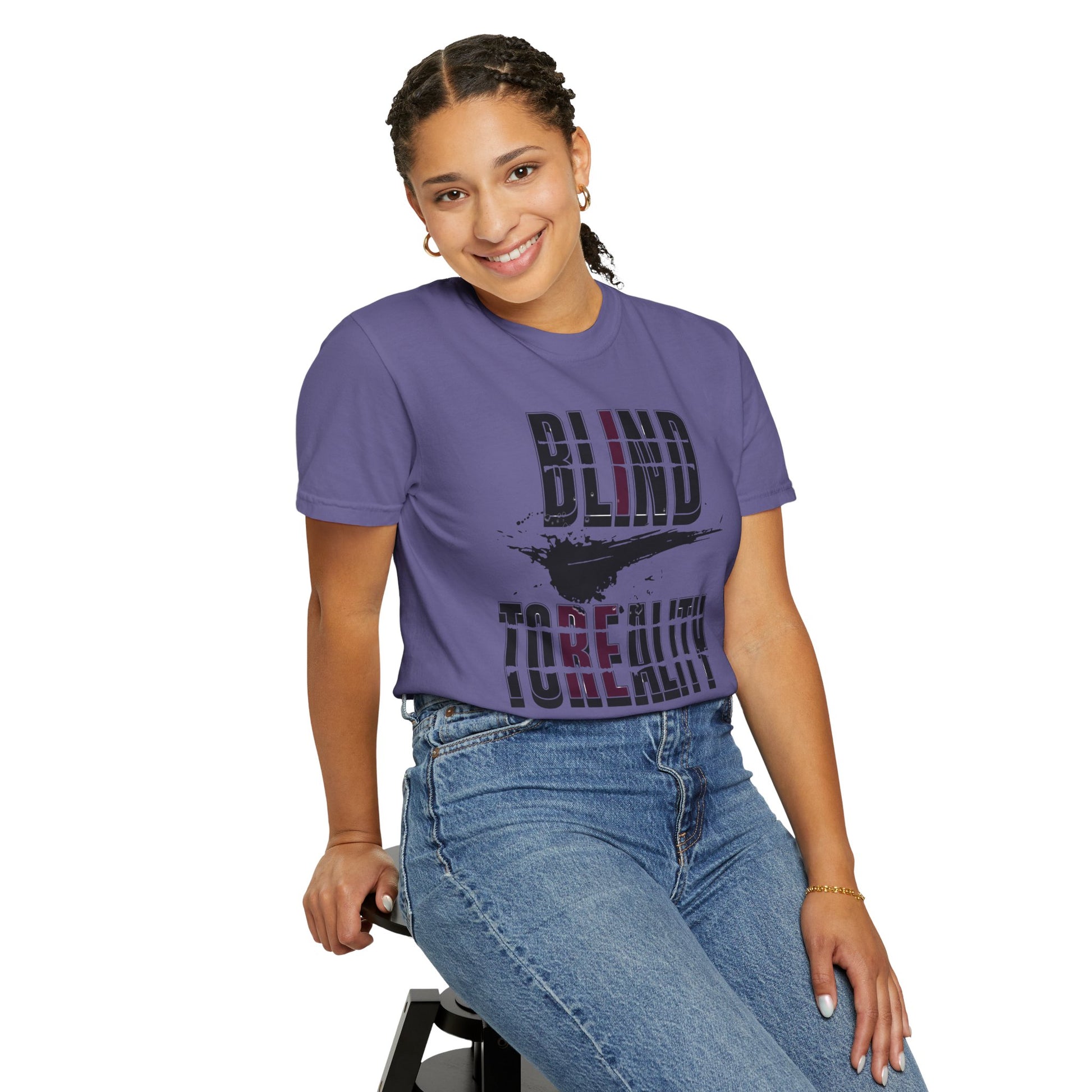 Unisex Garment-Dyed T-shirt with 'Blind to Reality - Clear the Fog' Design, Casual Wear, Gift for Dreamers, Inspirational Tee, [...]