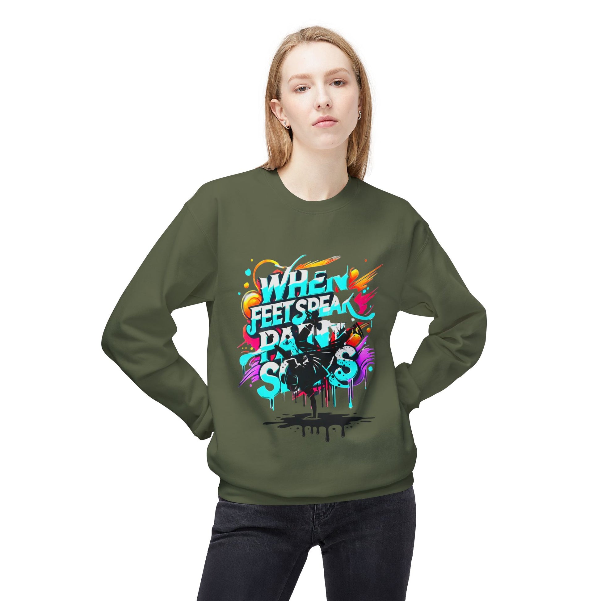 Bold in Motion Sweatshirt, Unisex Fashion Sweatshirt, Art Lover Apparel, Gift for Dancers, Street Art Crew