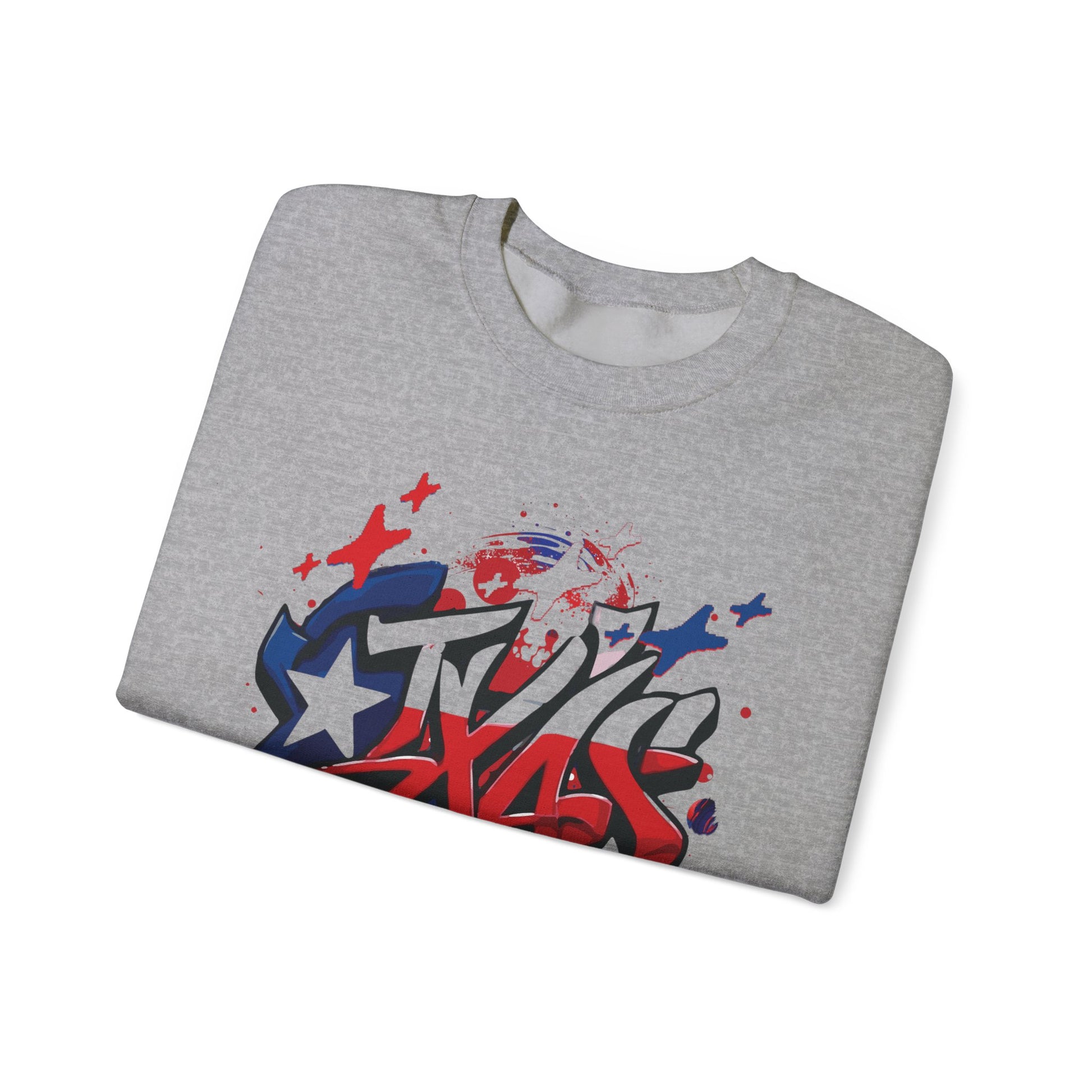 Texas Graffiti Crewneck Sweatshirt, Urban Streetwear, Unisex Fashion, Graphic Sweatshirt, Cozy Layering Piece, Gift for Him/Her