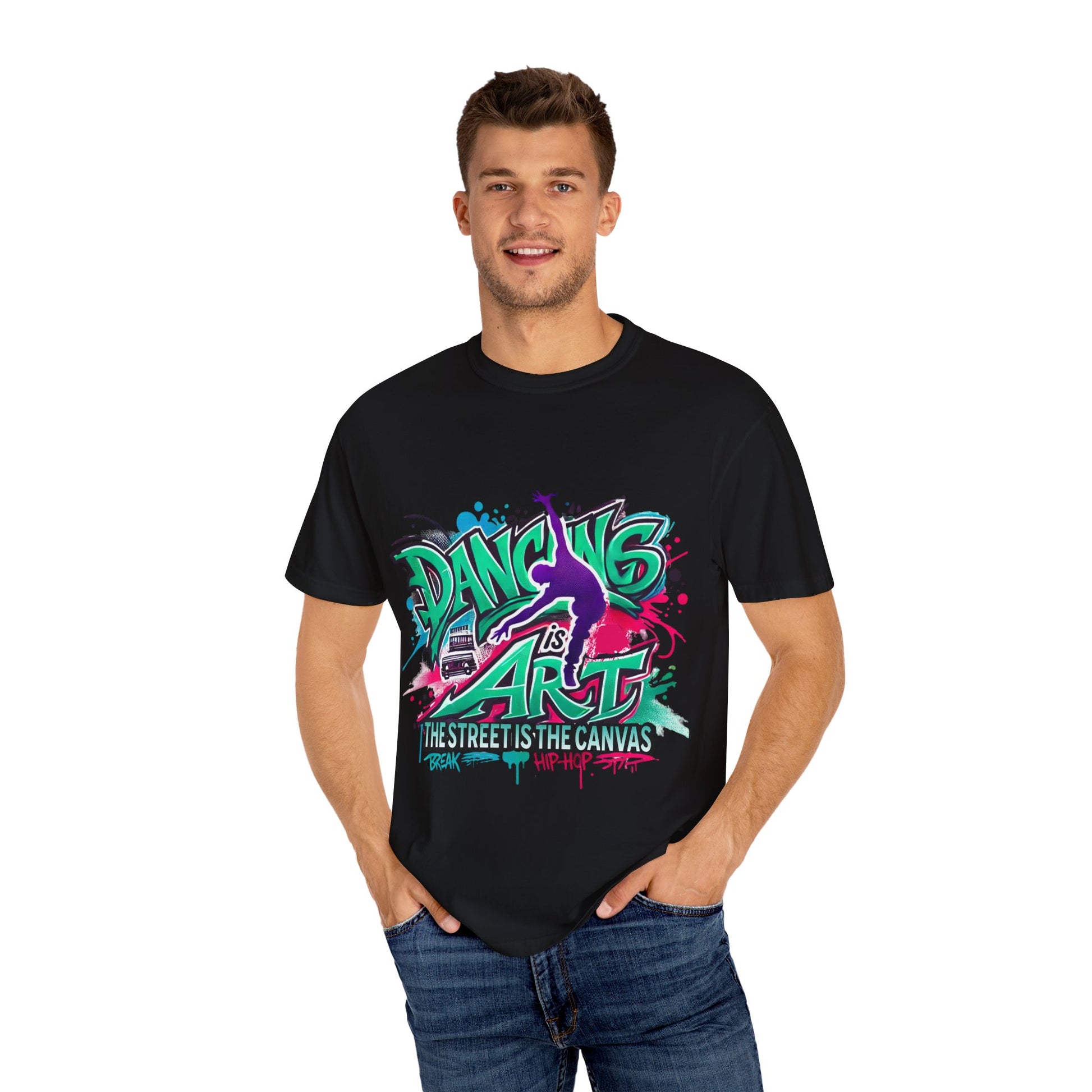 Artistic Dance T-Shirt, Urban Dance Tee, Street Art Apparel, Gift for Dancers, Graffiti Shirt, Colorful Expression Tee