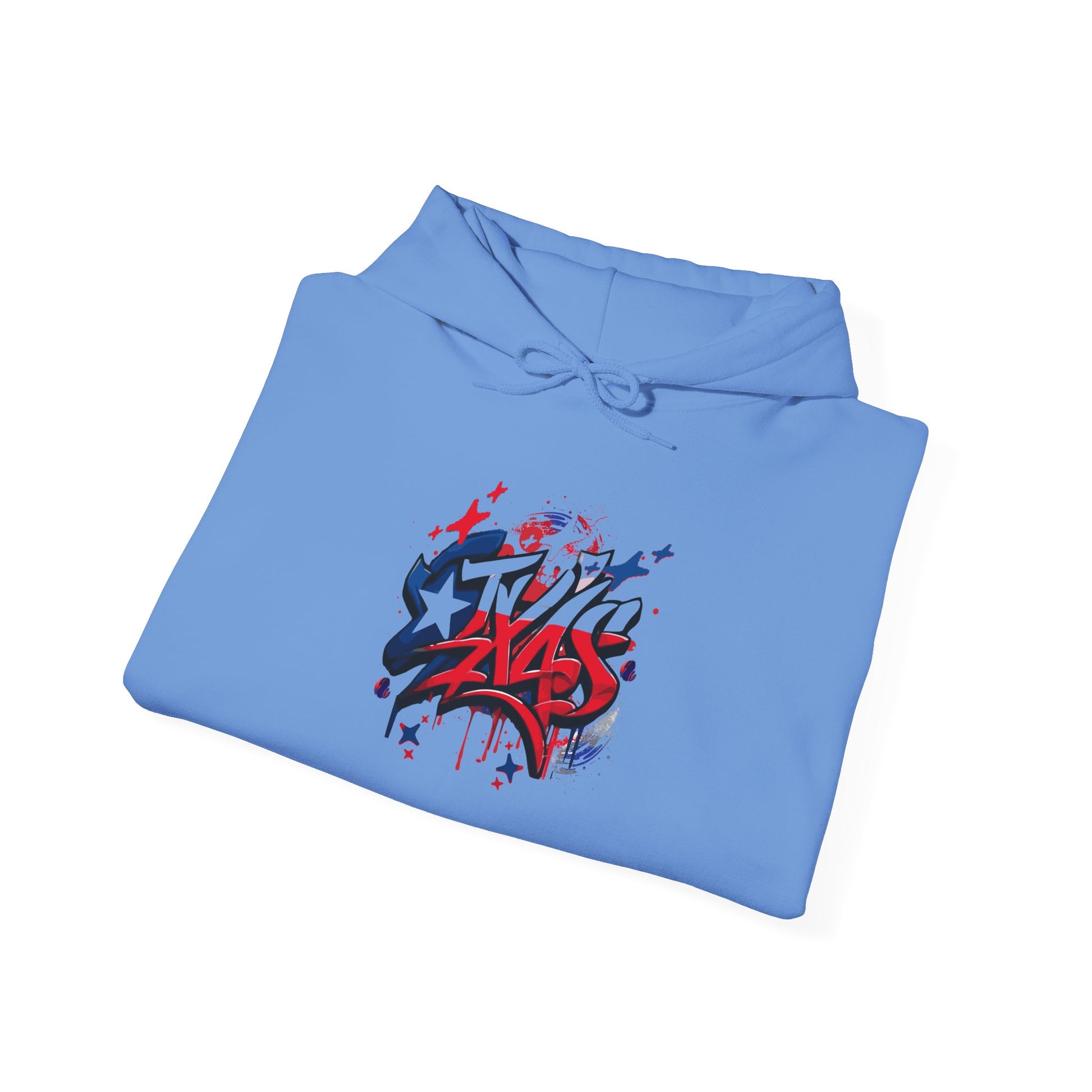 Patriotic Graffiti Hoodie, Cozy Sweatshirt for Casual Wear, Perfect Gift for July 4th, Stylish Streetwear, Unisex Fashion