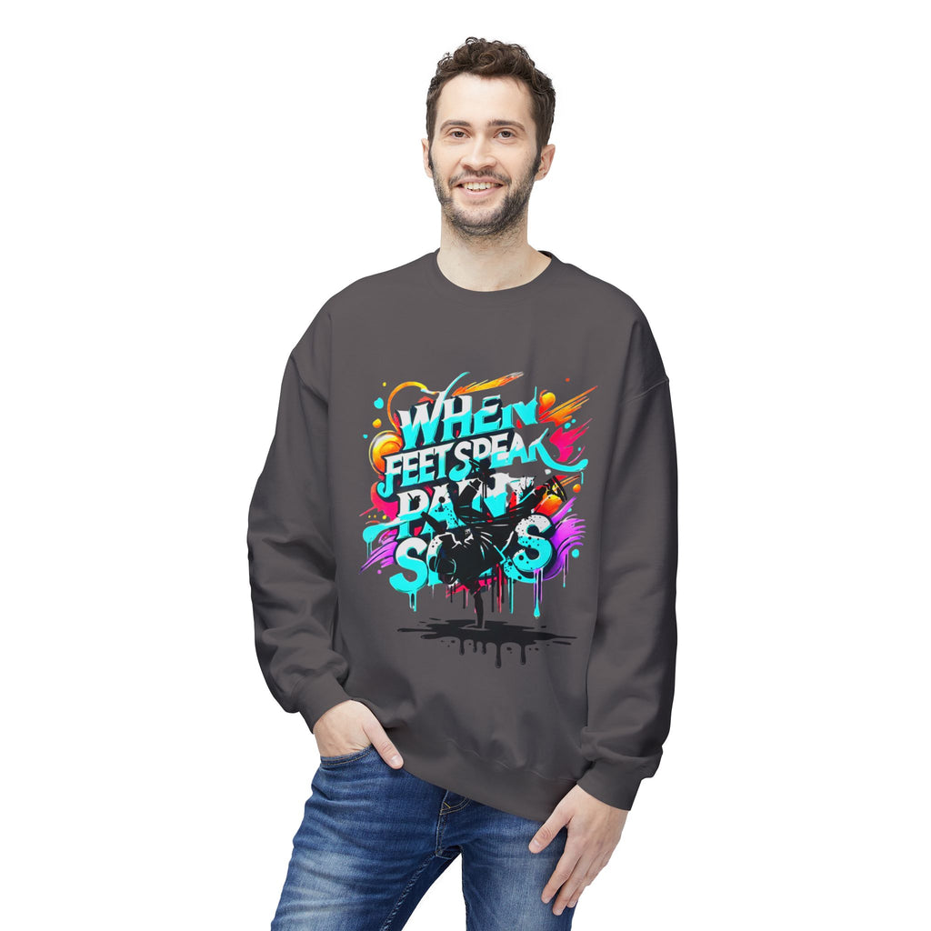 Bold in Motion Sweatshirt, Unisex Fashion Sweatshirt, Art Lover Apparel, Gift for Dancers, Street Art Crew