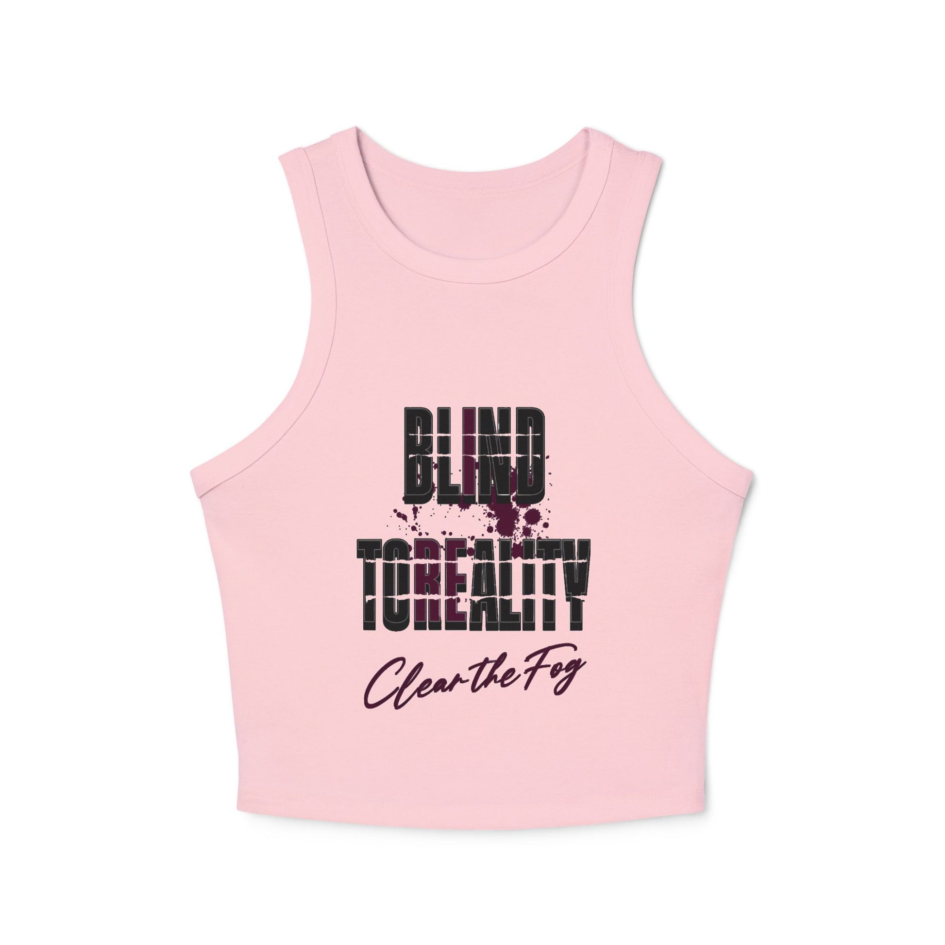 Stylish Women's Micro Rib Racer Tank Top - Perfect for Summer, Casual Wear, Workout, Festivals, Clear the Fog Design