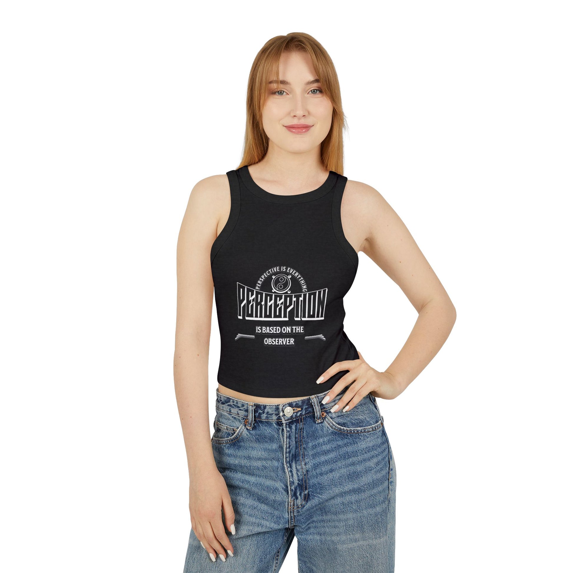 Micro Rib Racer Tank Top – Chic Tank Top, Women's Summer Top, Casual Chic Wear, Gift for Her, Inspirational Clothing, Everyday Style