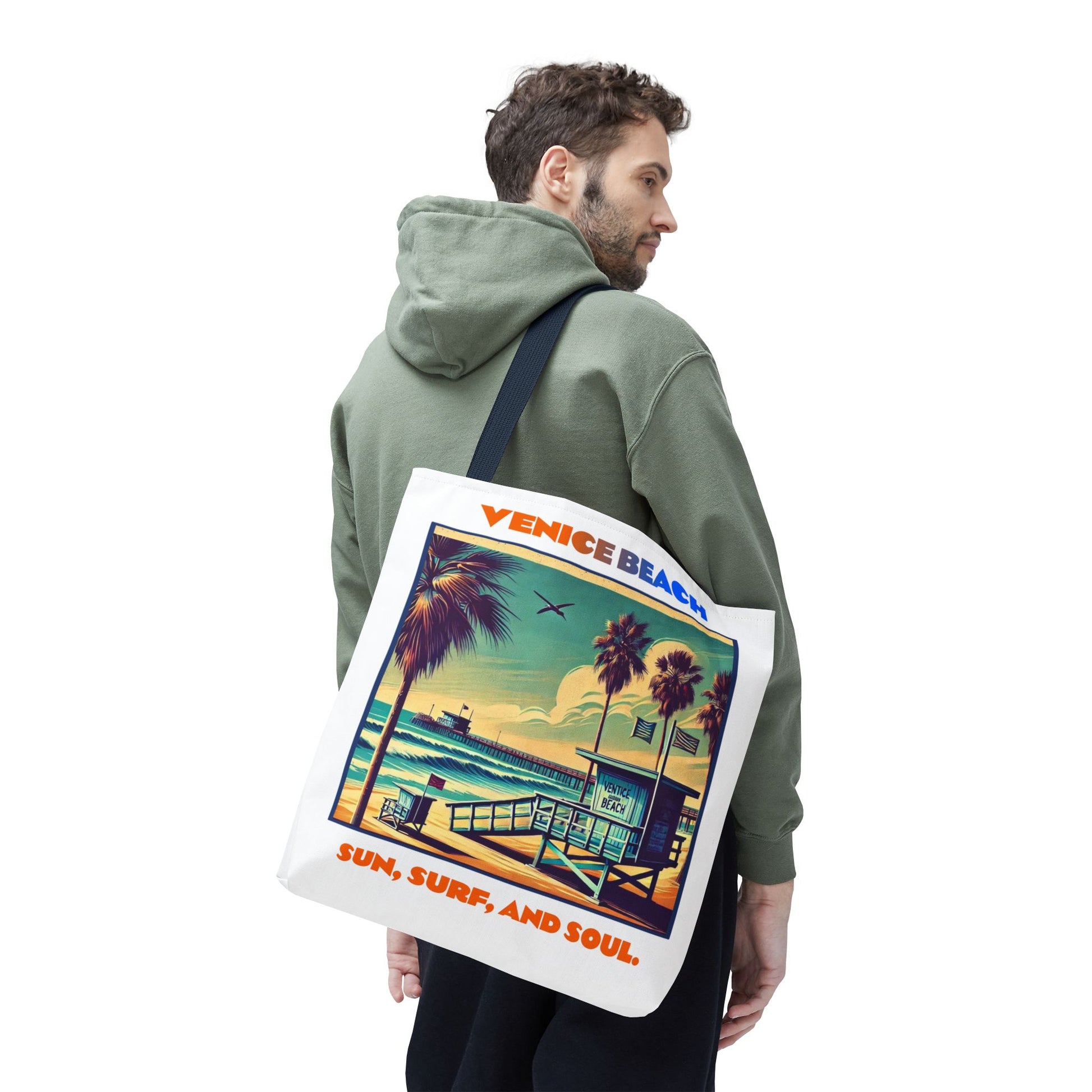 Venice Beach Tote Bag - Sun, Surf, and Soul, Beach Bag, Eco-Friendly, Summer Essential, Travel Tote, Gift for Beach Lovers