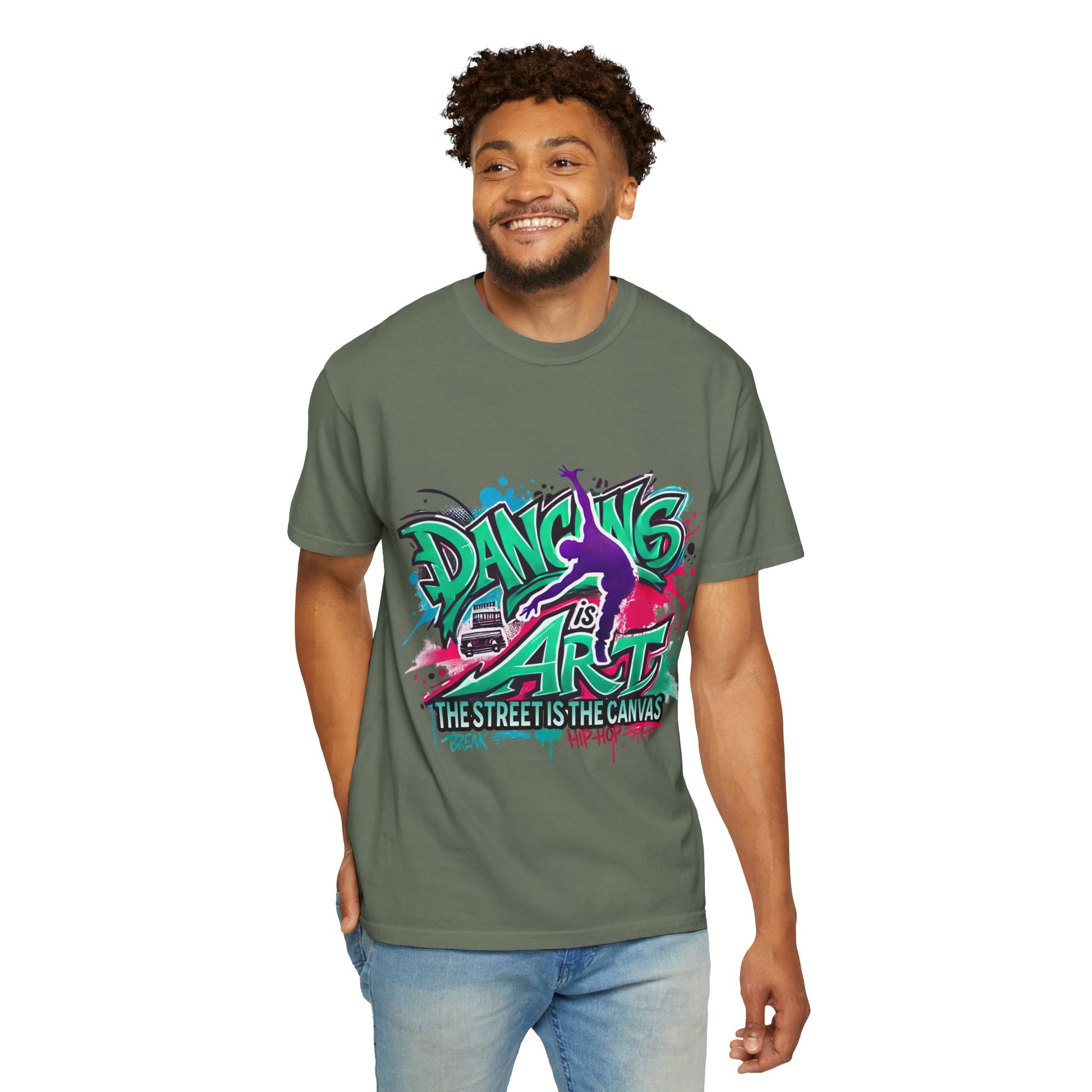 Artistic Dance T-Shirt, Urban Dance Tee, Street Art Apparel, Gift for Dancers, Graffiti Shirt, Colorful Expression Tee