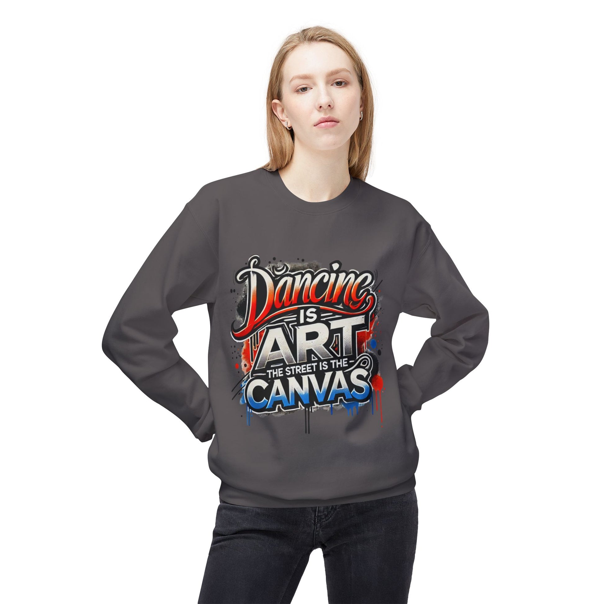 Dance Is Art Crewneck Sweatshirt, Unisex Fashion Sweatshirt, Art Lover Apparel, Gift for Dancers, Street Art Crew