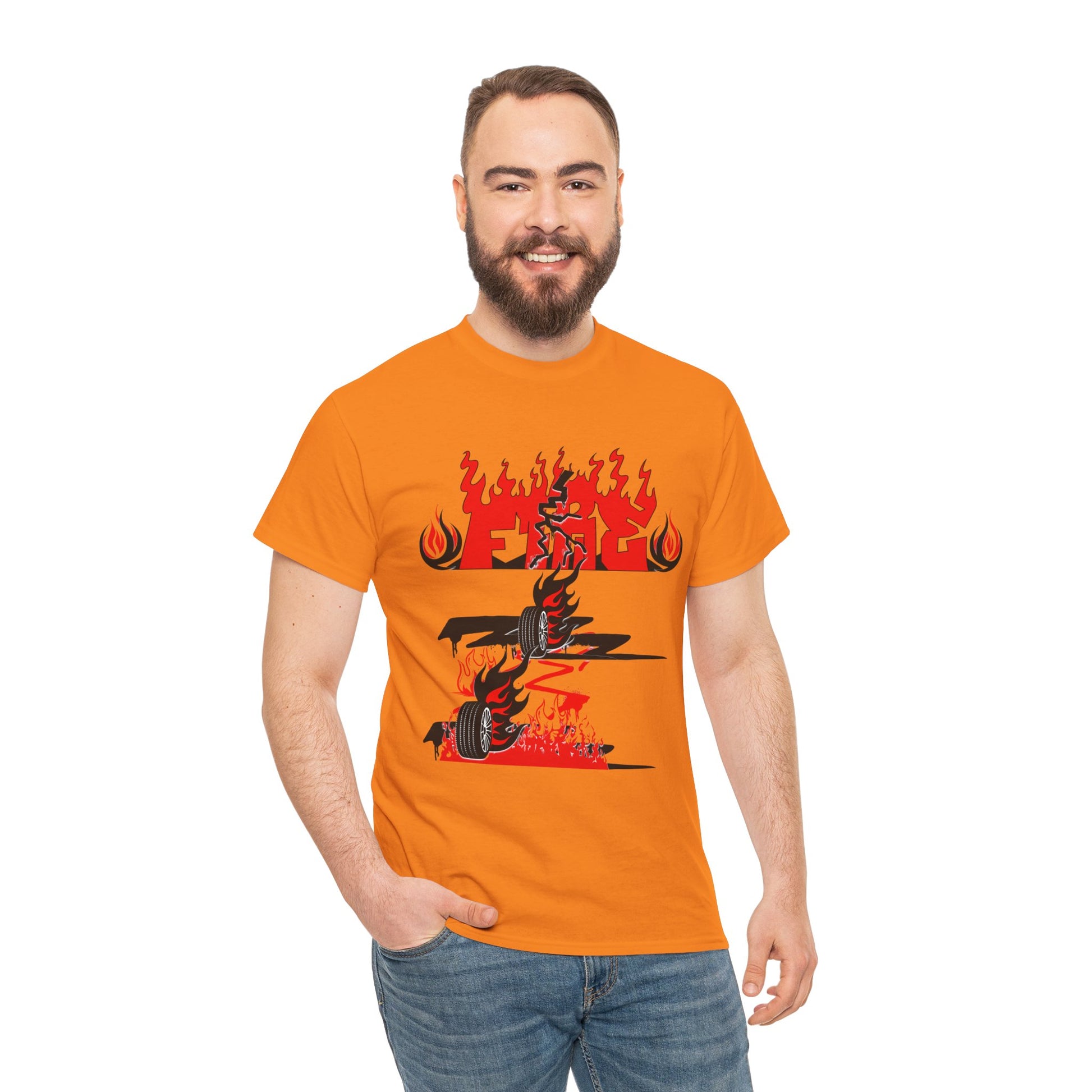 Fire Graphic Unisex Tee, Graphic T-Shirt, Casual Wear, Street Style, Gift for Him/Her, Festival Outfit