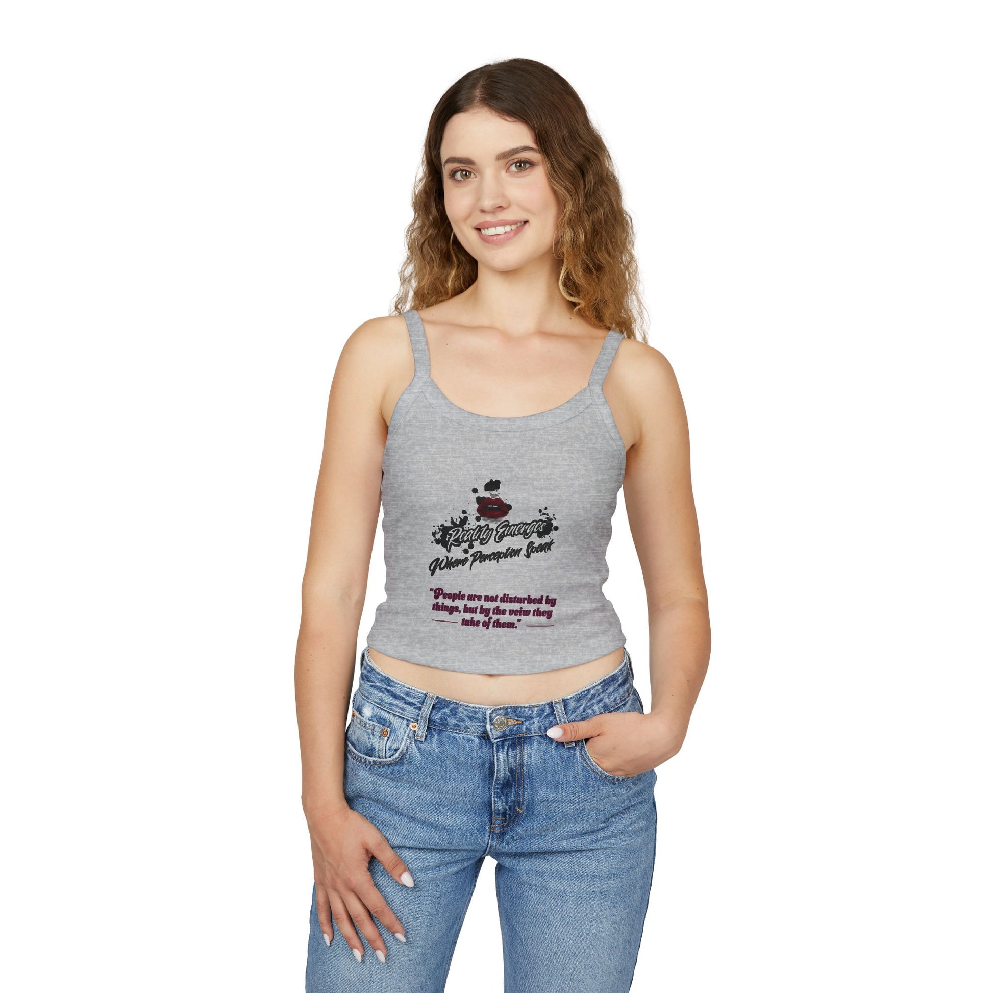Women's Spaghetti Strap Tank Top, Inspirational Quote Summer Top, Casual Wear, Gift for Her, Motivational Clothing, Beach Wear
