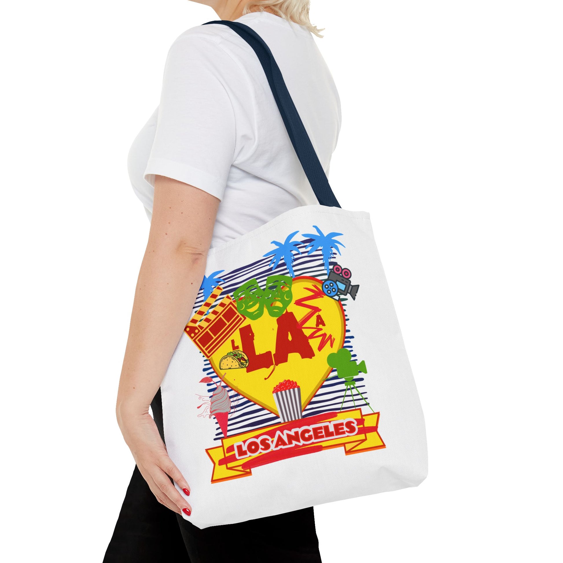 Los Angeles Love Tote Bag, Fun Beach Bag, Travel Tote, Summer Accessory, Gift for Travelers, AOP Design