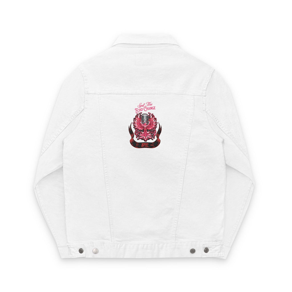 Unisex Classic Denim Jacket – Phoenix & Microphone Embroidered Back