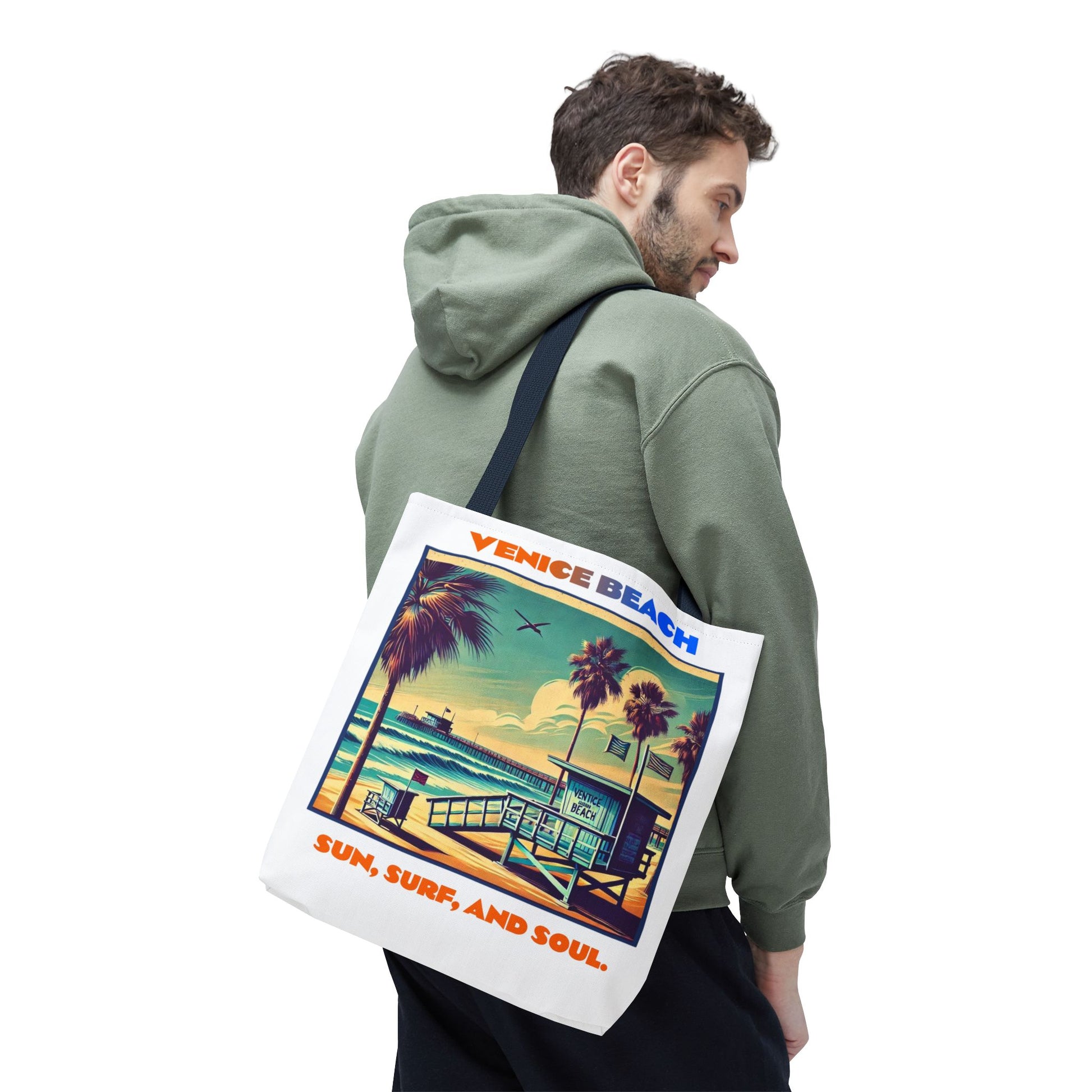 Venice Beach Tote Bag - Sun, Surf, and Soul, Beach Bag, Eco-Friendly, Summer Essential, Travel Tote, Gift for Beach Lovers