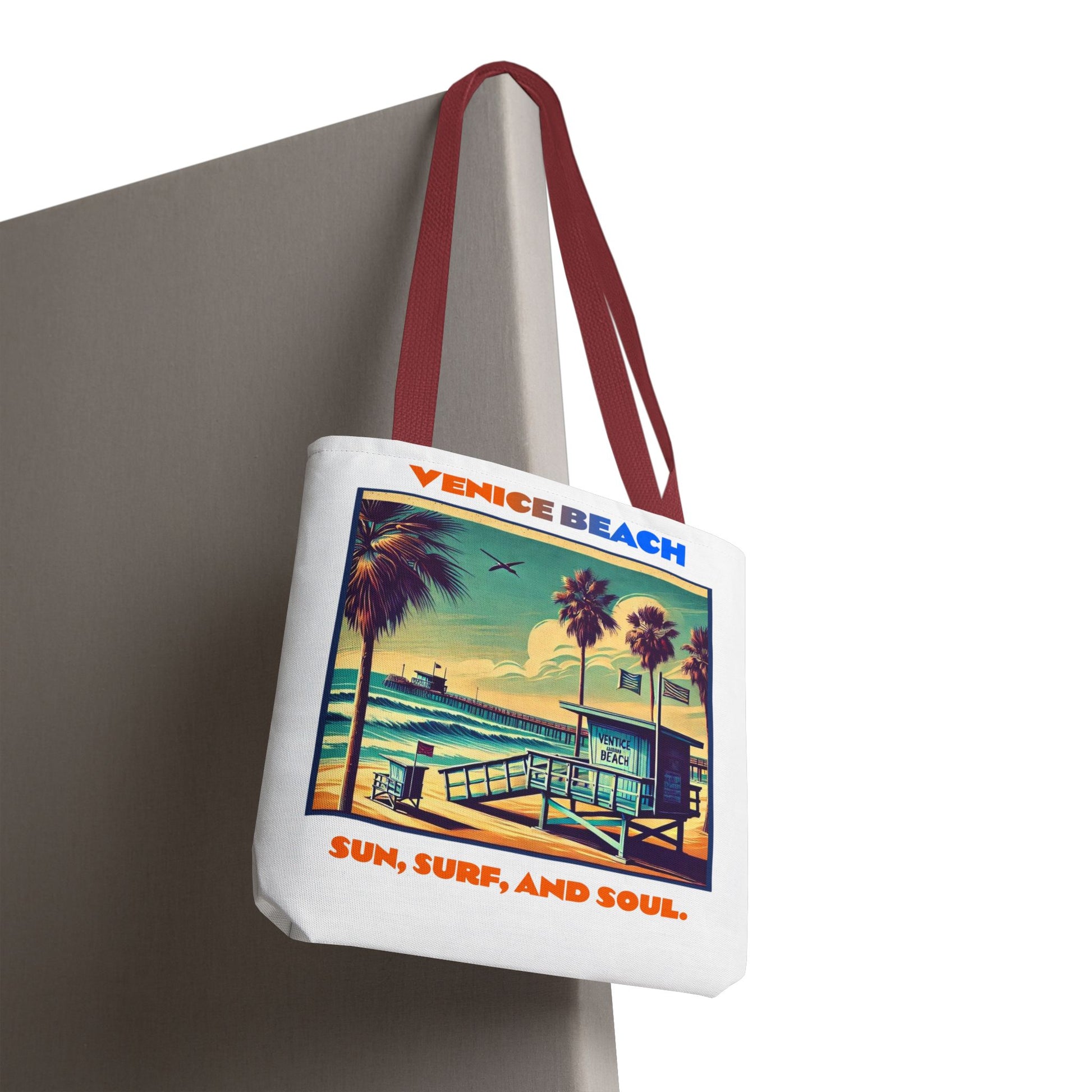 Venice Beach Tote Bag - Sun, Surf, and Soul, Beach Bag, Eco-Friendly, Summer Essential, Travel Tote, Gift for Beach Lovers