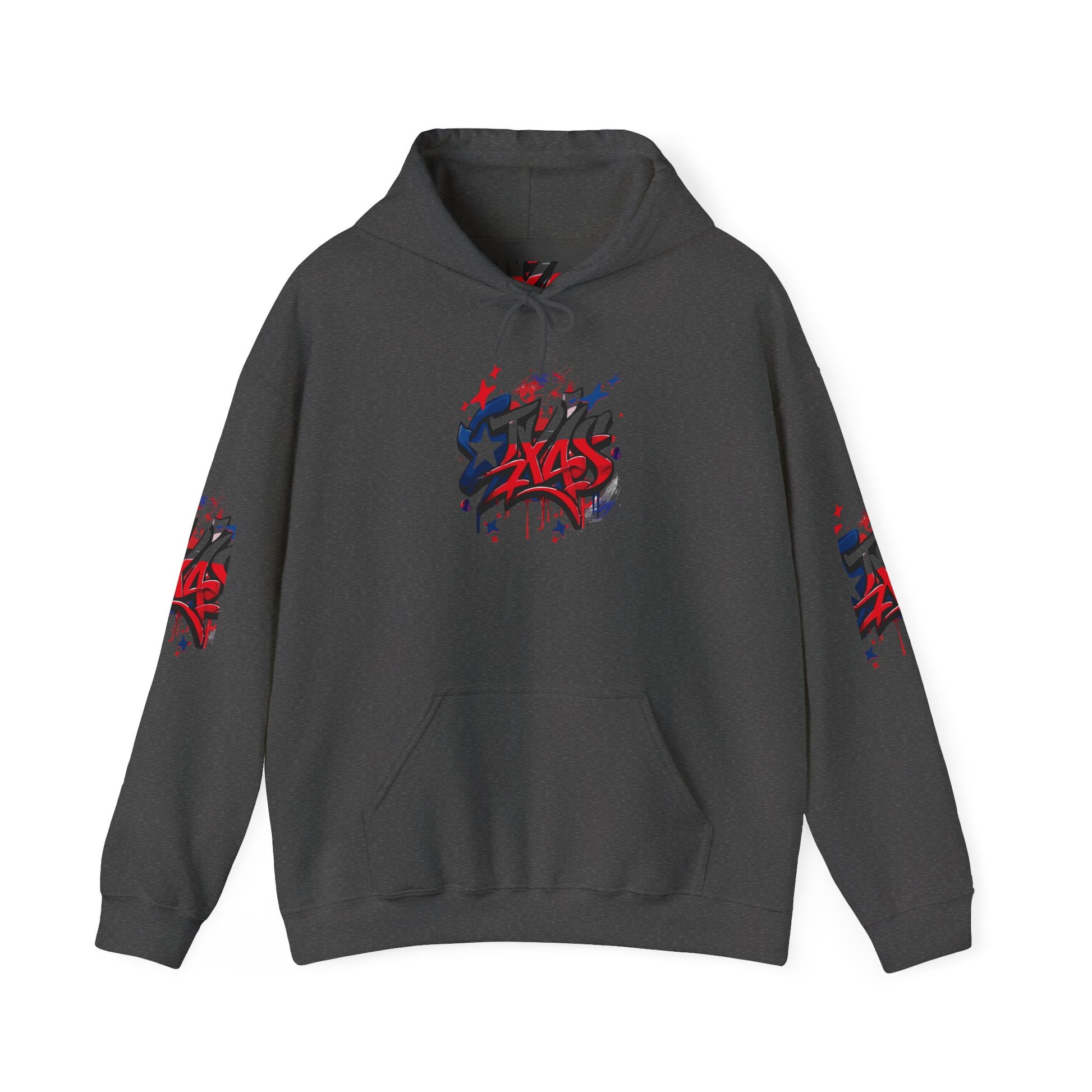 Patriotic Graffiti Hoodie, Cozy Sweatshirt for Casual Wear, Perfect Gift for July 4th, Stylish Streetwear, Unisex Fashion