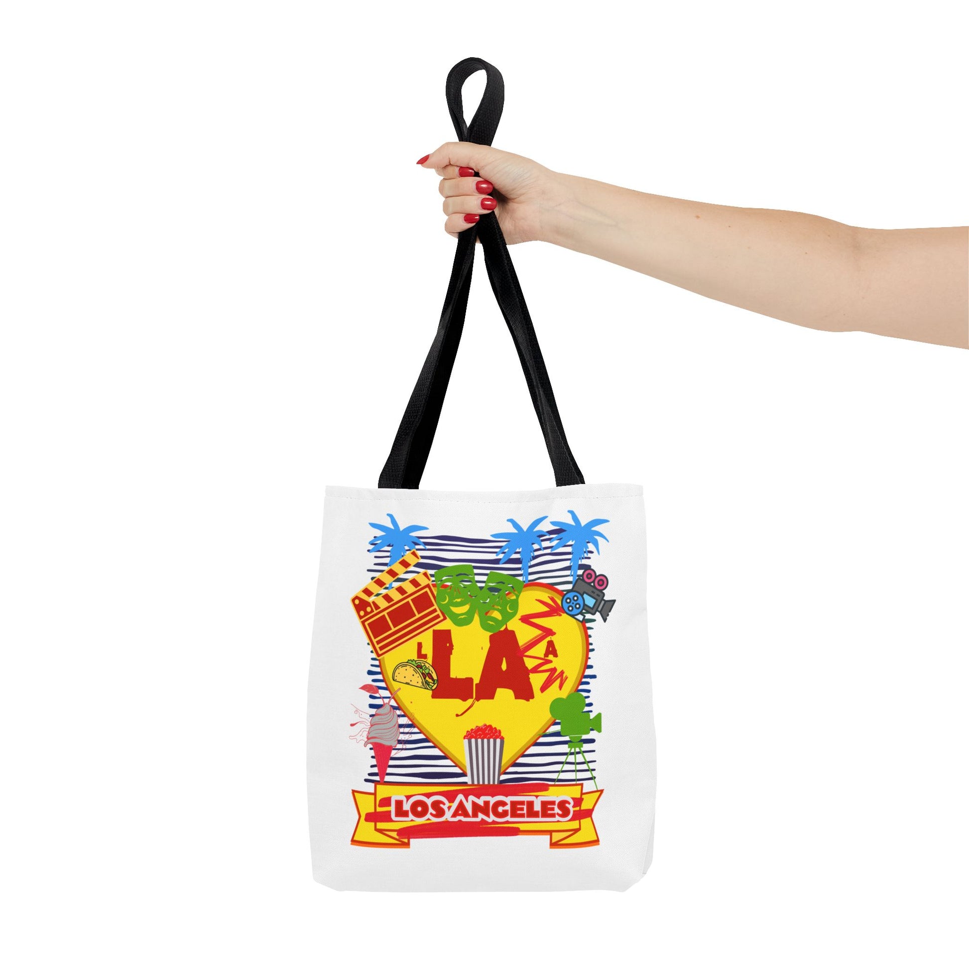 Los Angeles Love Tote Bag, Fun Beach Bag, Travel Tote, Summer Accessory, Gift for Travelers, AOP Design