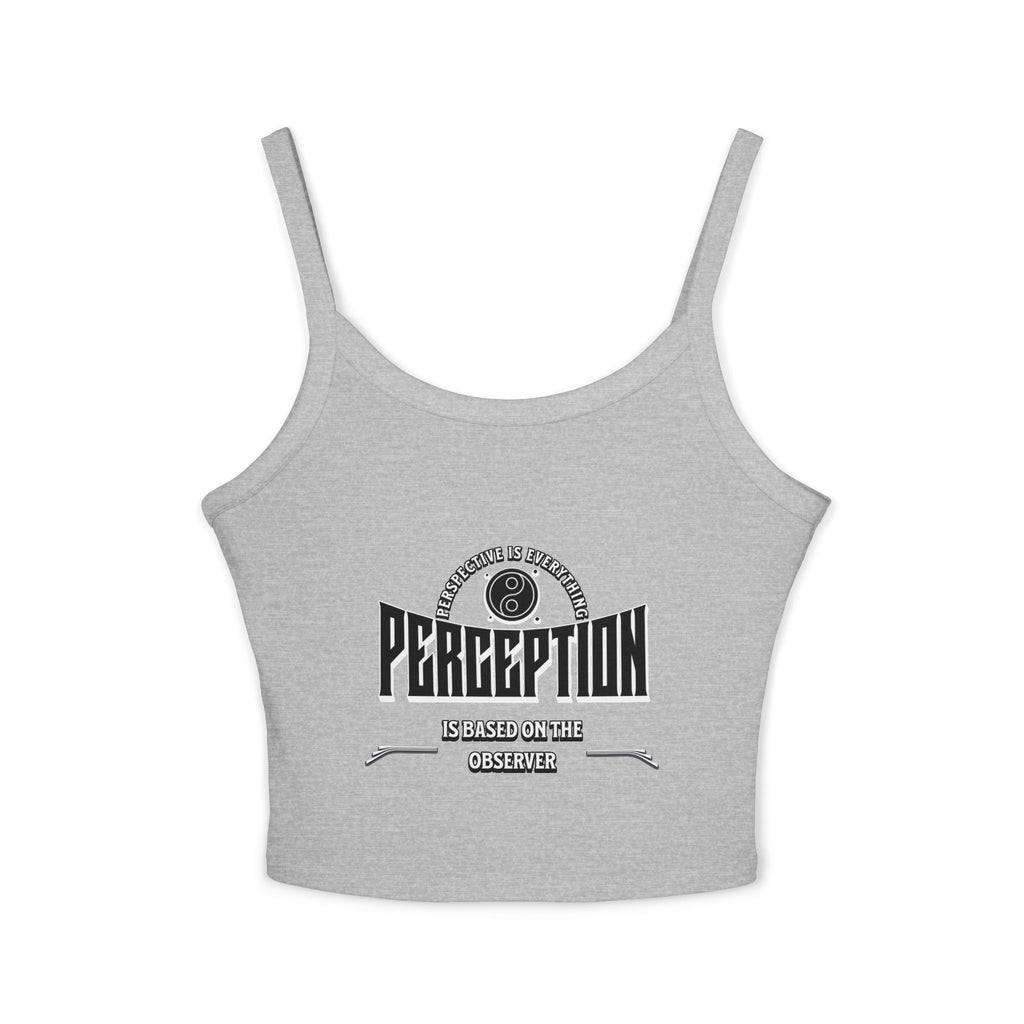 Women's Spaghetti Strap Tank Top - 'Perception' Graphic Tee, Casual Summer Wear, Gift for Her, Boho Style, Festival Top