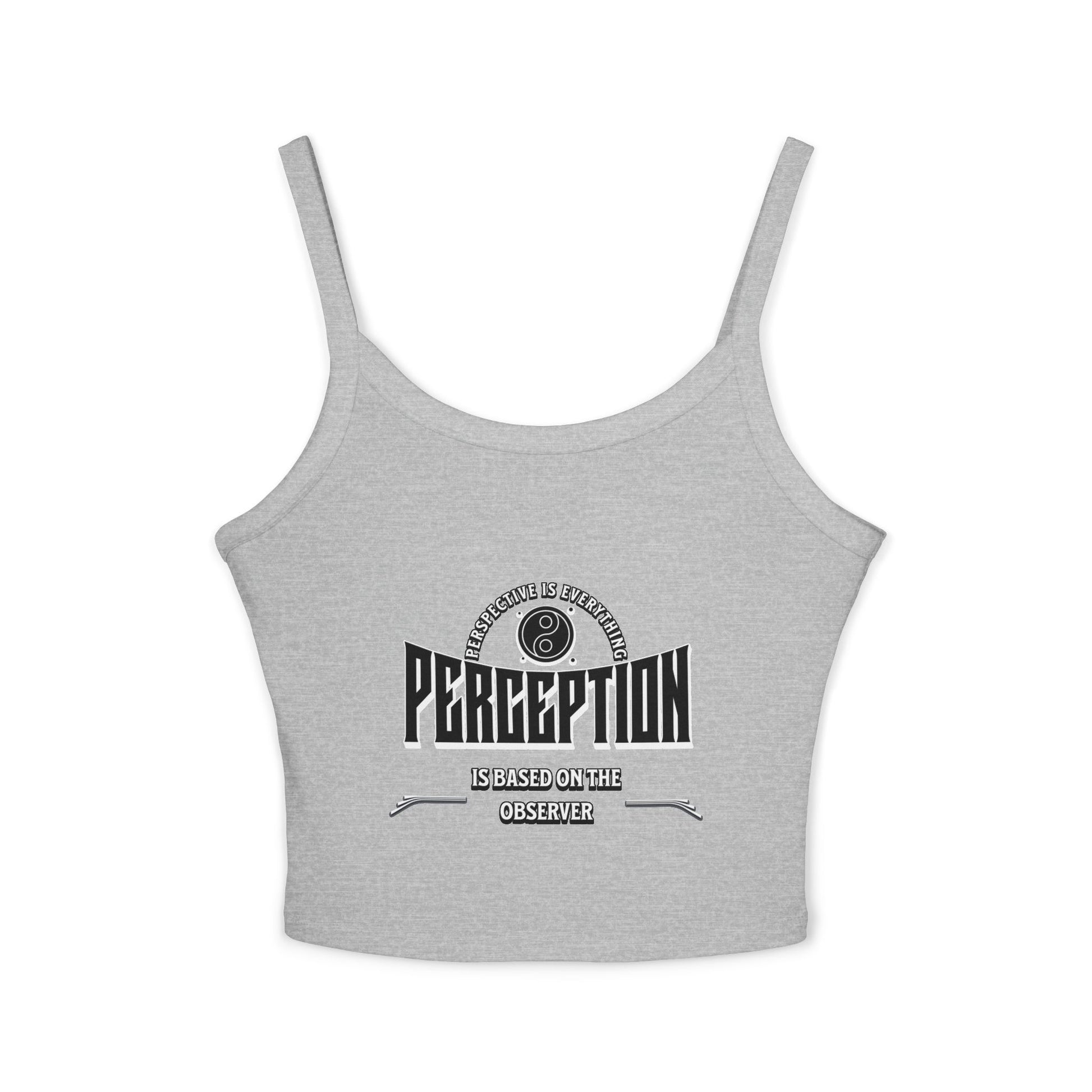 Women's Spaghetti Strap Tank Top - 'Perception' Graphic Tee, Casual Summer Wear, Gift for Her, Boho Style, Festival Top