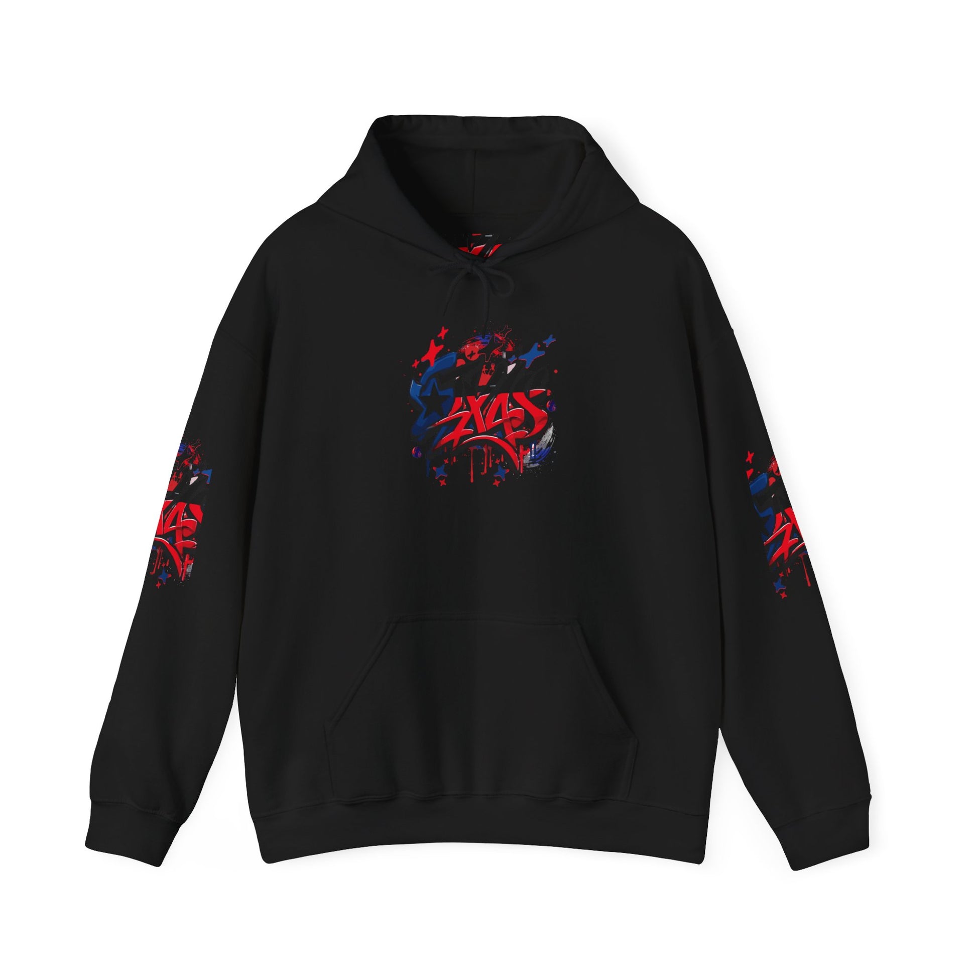 Patriotic Graffiti Hoodie, Cozy Sweatshirt for Casual Wear, Perfect Gift for July 4th, Stylish Streetwear, Unisex Fashion