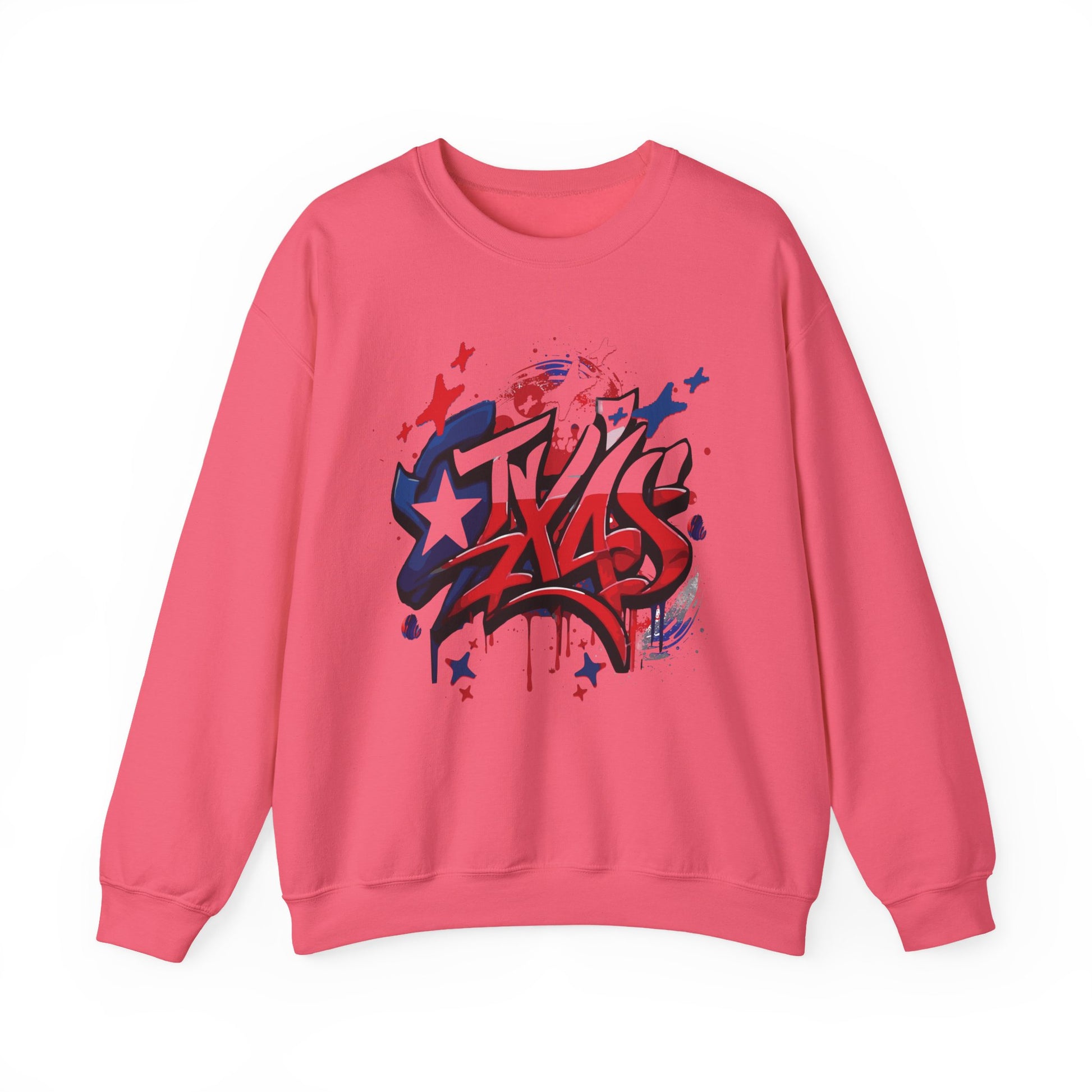 Texas Graffiti Crewneck Sweatshirt, Urban Streetwear, Unisex Fashion, Graphic Sweatshirt, Cozy Layering Piece, Gift for Him/Her