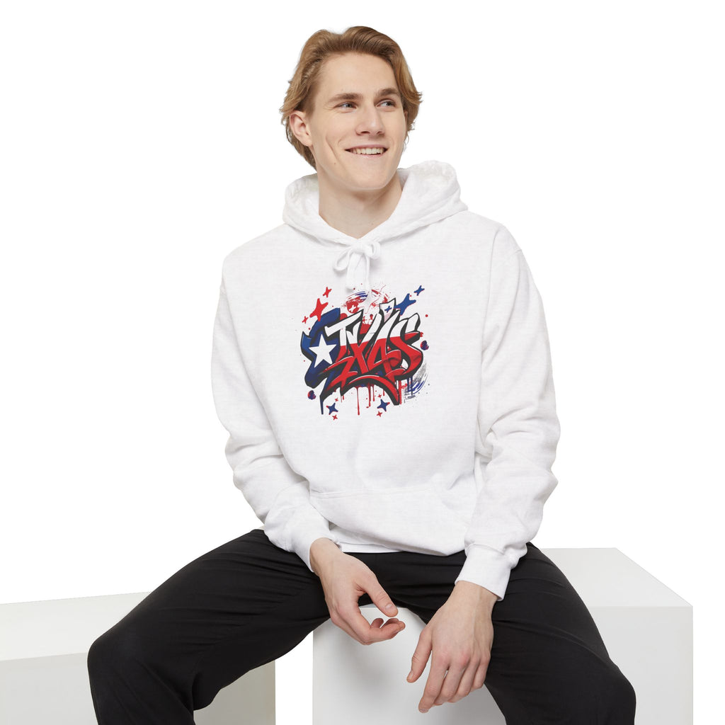 Fourth of July, Street Style Patriotic Graffiti Hoodie – Casual Unisex Sweatshirt for Celebration, Everyday Wear, Gift Idea, Summer BBQ, Fourth of July, Street Style
