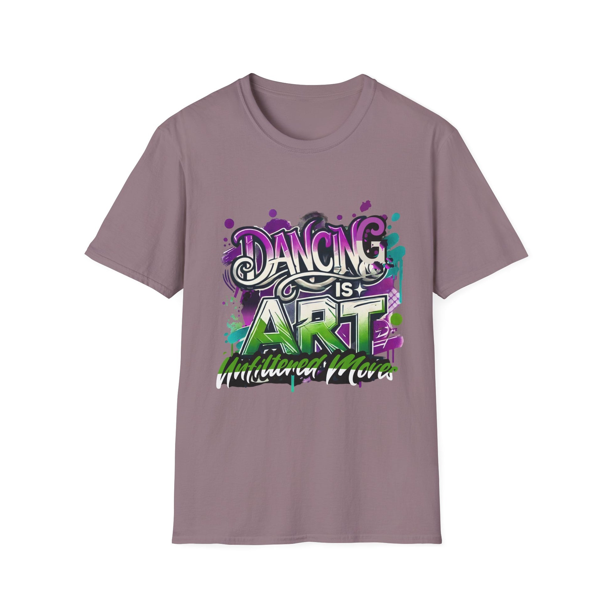Dance Tee Unisex Softstyle T-Shirt: Dancing is Art & Unfiltered Moves Design