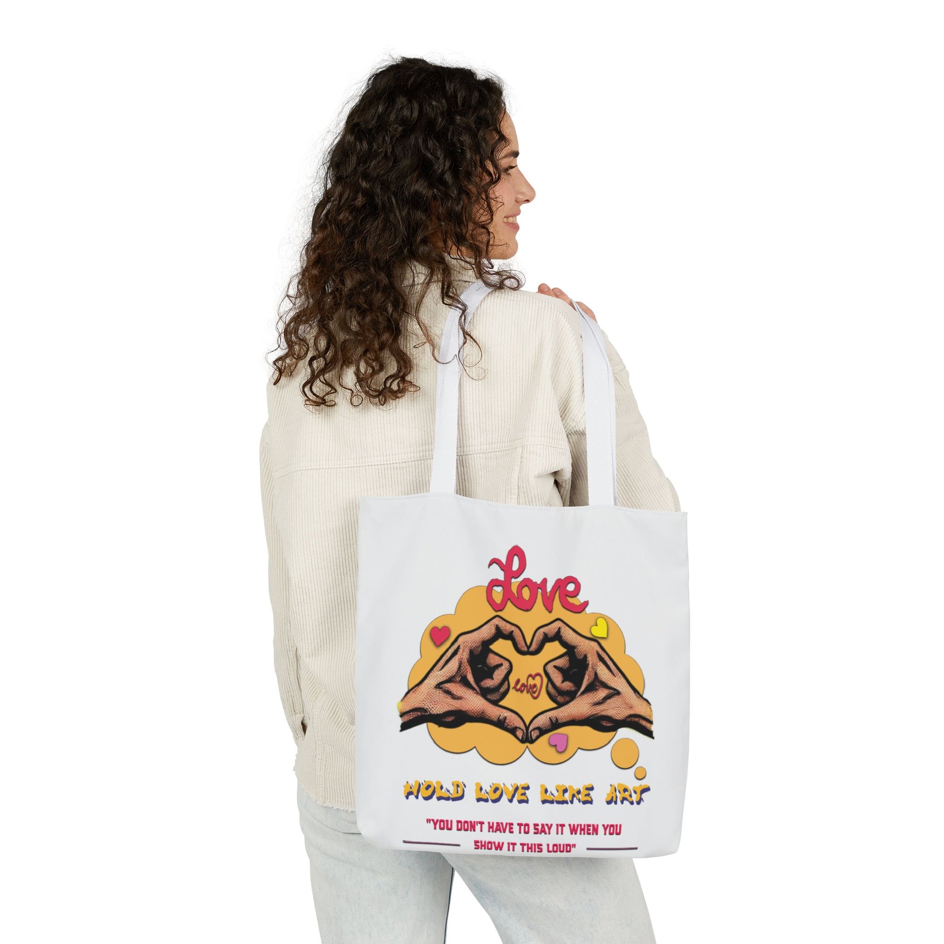 Love Canvas Tote Bag with 5-Color Straps - Perfect for Everyday Use, Gifts, Shopping, Eco-Friendly, Valentine's Day