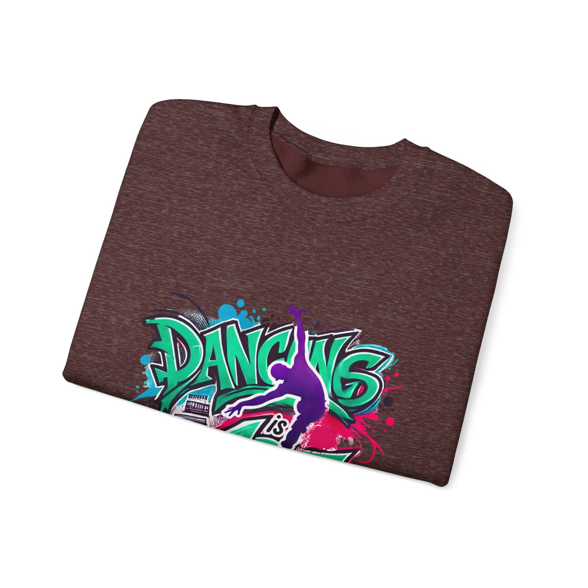Colorful Street Art Sweatshirt, Unisex Crewneck Pullover, Dance Sweatshirt Gift, Streetwear Apparel, Artsy Fashion