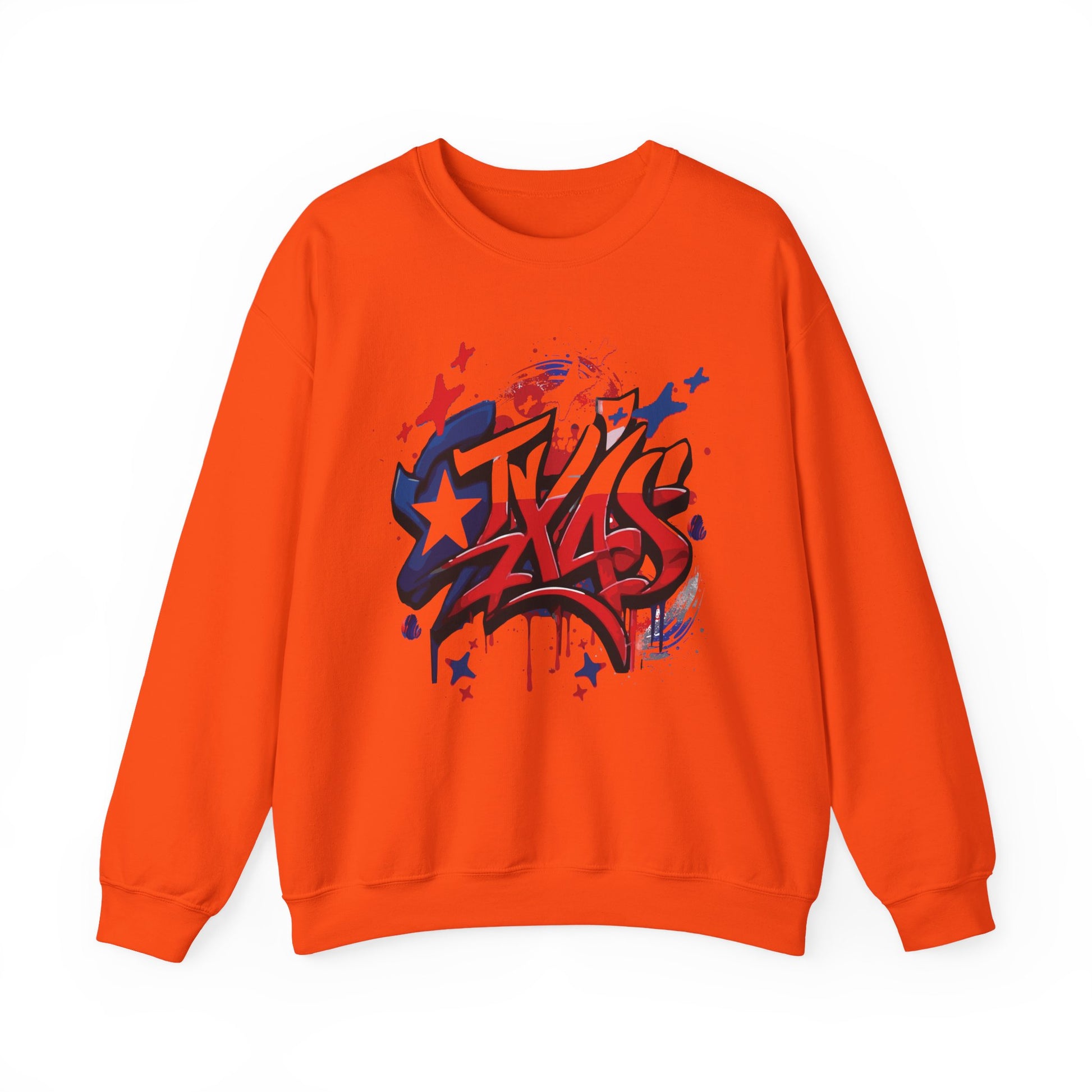 Texas Graffiti Crewneck Sweatshirt, Urban Streetwear, Unisex Fashion, Graphic Sweatshirt, Cozy Layering Piece, Gift for Him/Her