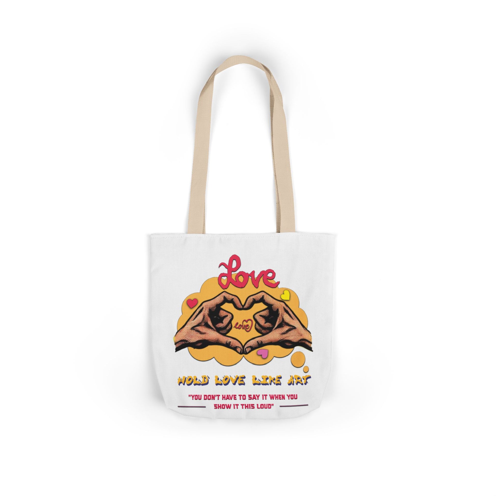 Love Canvas Tote Bag with 5-Color Straps - Perfect for Everyday Use, Gifts, Shopping, Eco-Friendly, Valentine's Day