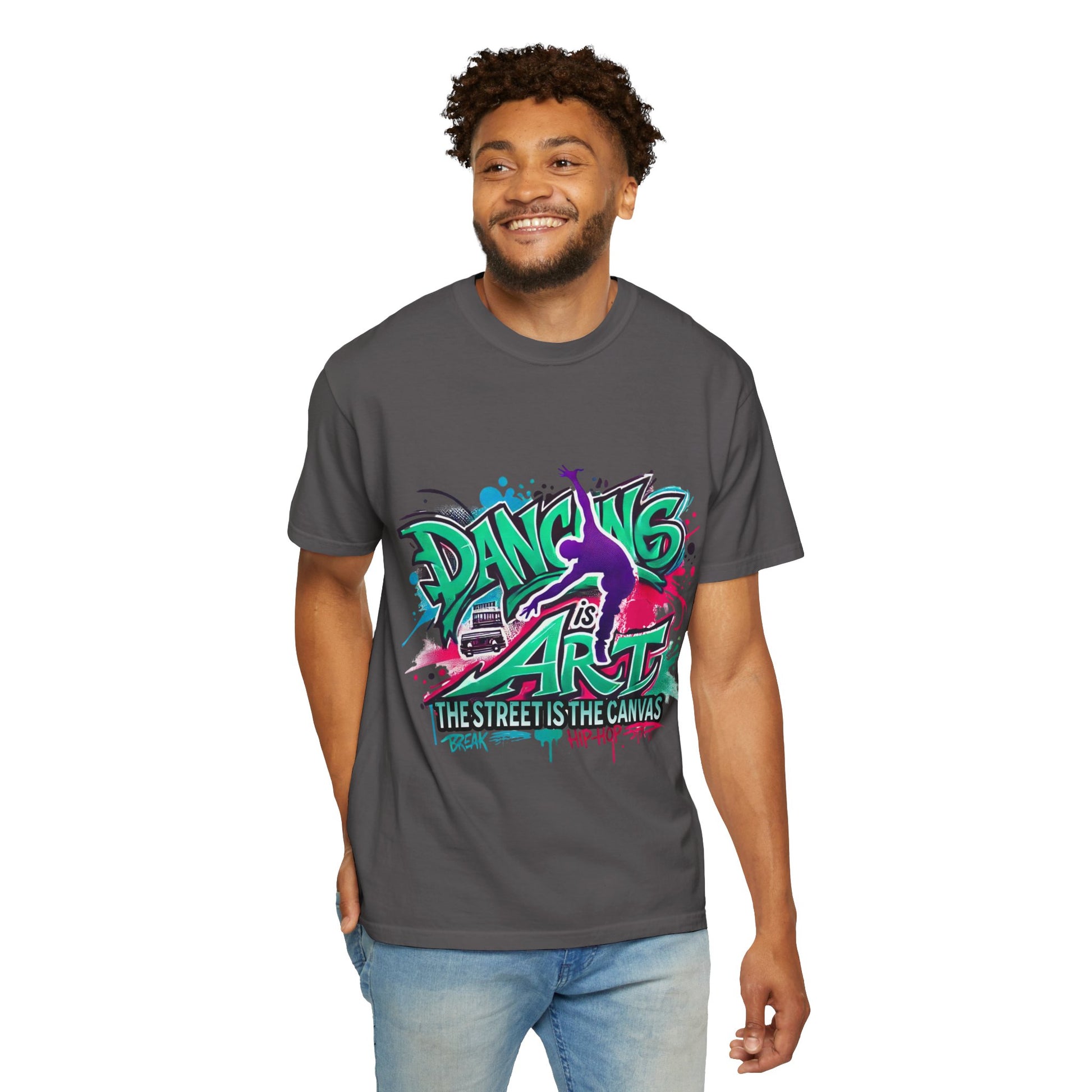 Artistic Dance T-Shirt, Urban Dance Tee, Street Art Apparel, Gift for Dancers, Graffiti Shirt, Colorful Expression Tee