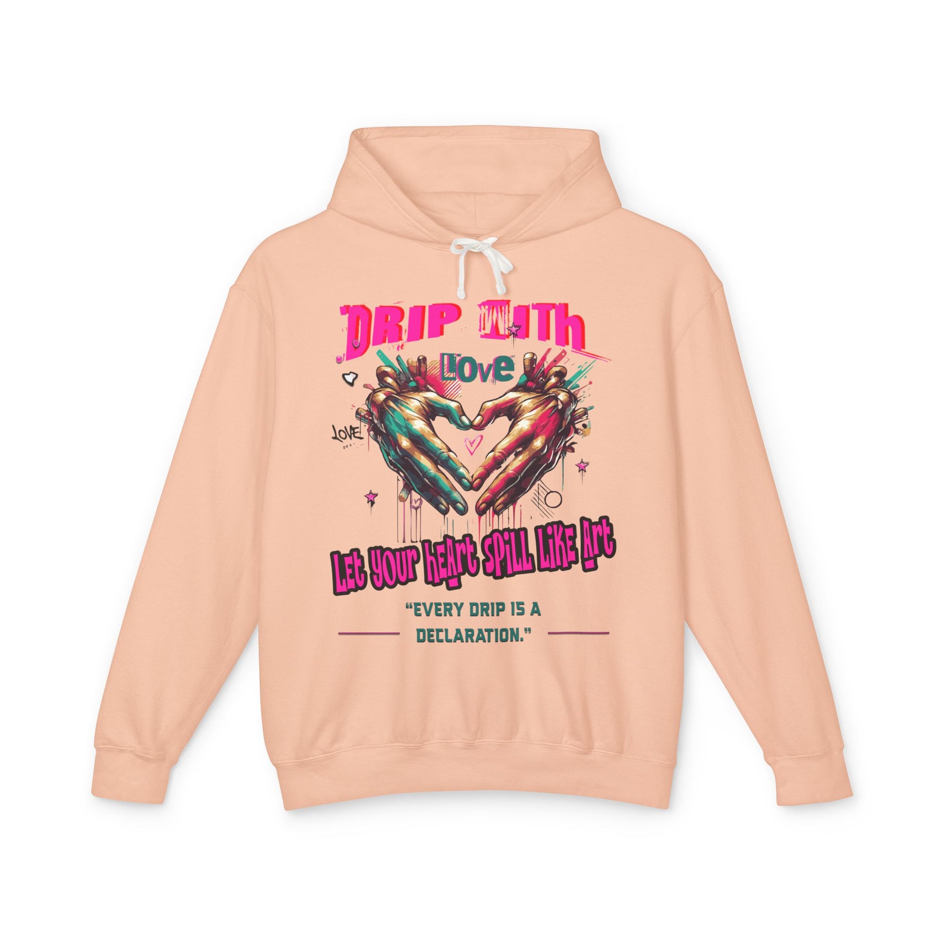 Colorful Love Hoodie, Unisex Sweatshirt for Couples, Unique Gift for Valentine's Day, Cozy Casual Hoodie, Drip with Love Design