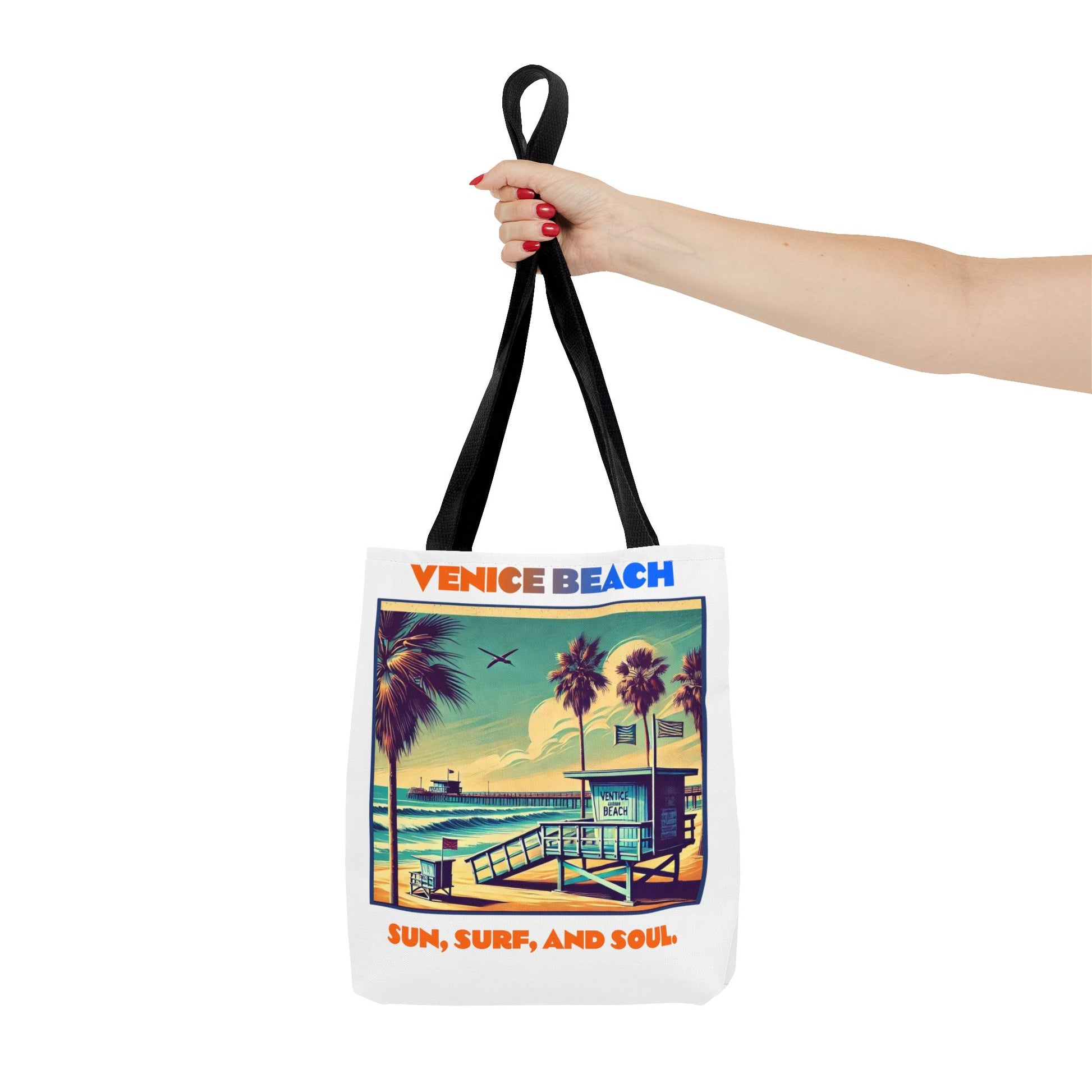 Venice Beach Tote Bag - Sun, Surf, and Soul, Beach Bag, Eco-Friendly, Summer Essential, Travel Tote, Gift for Beach Lovers