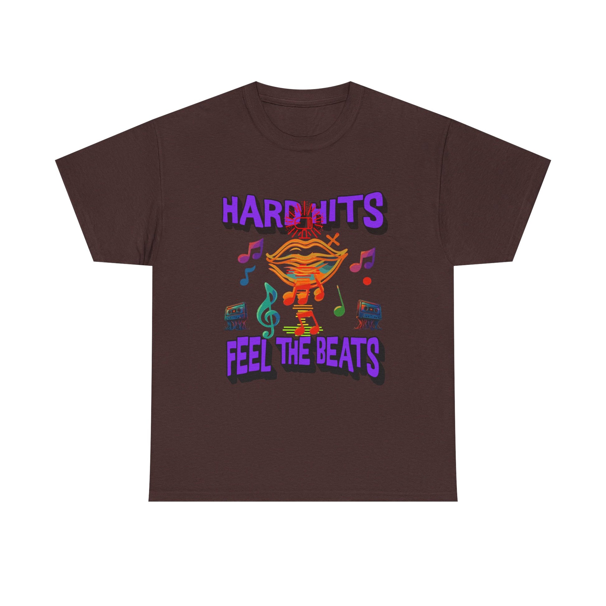 Music Lover Tee - Hard Hits Feel The Beats, Unisex Cotton Shirt, Perfect Gift for Musicians, Concerts, Festivals, Casual Wear