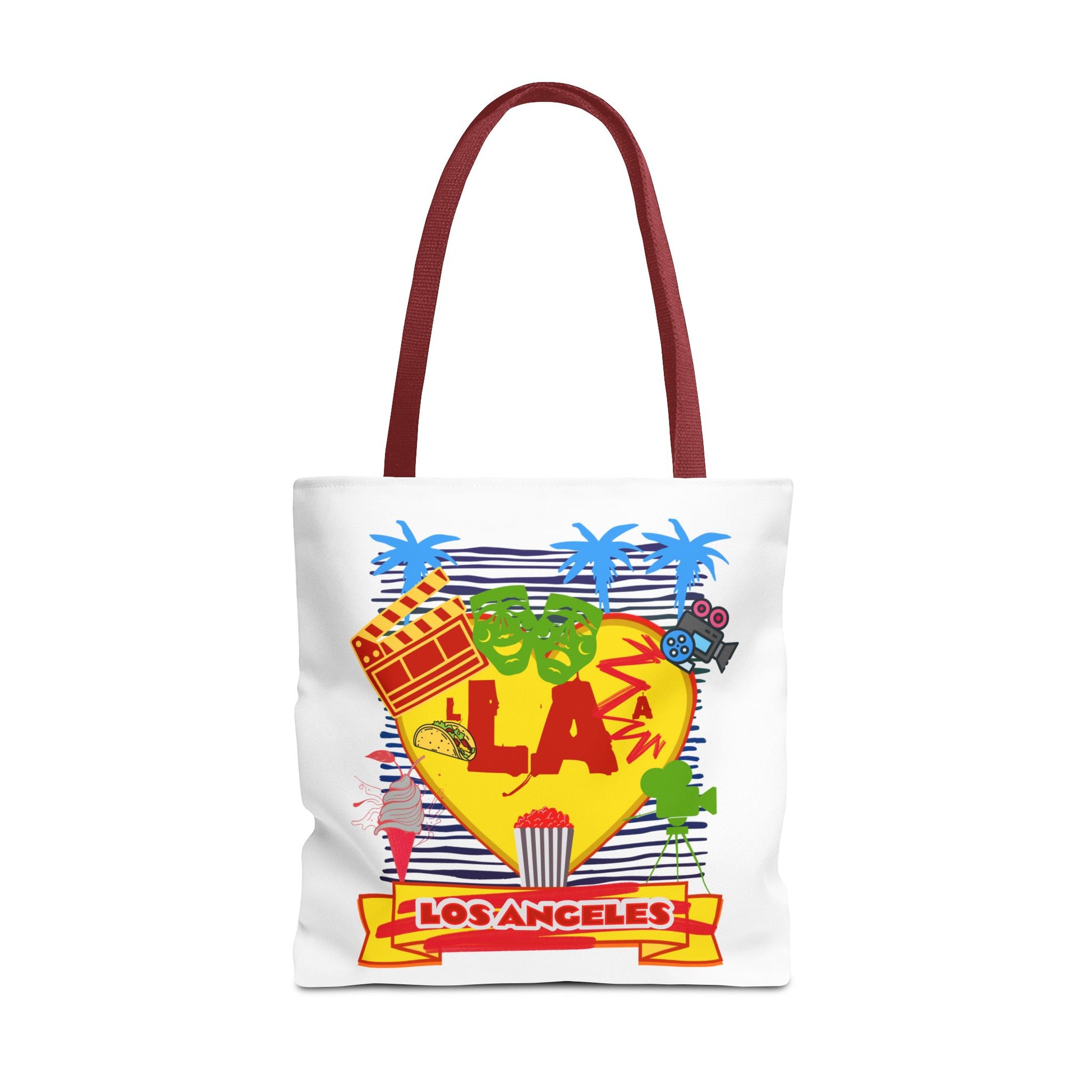Los Angeles Love Tote Bag, Fun Beach Bag, Travel Tote, Summer Accessory, Gift for Travelers, AOP Design