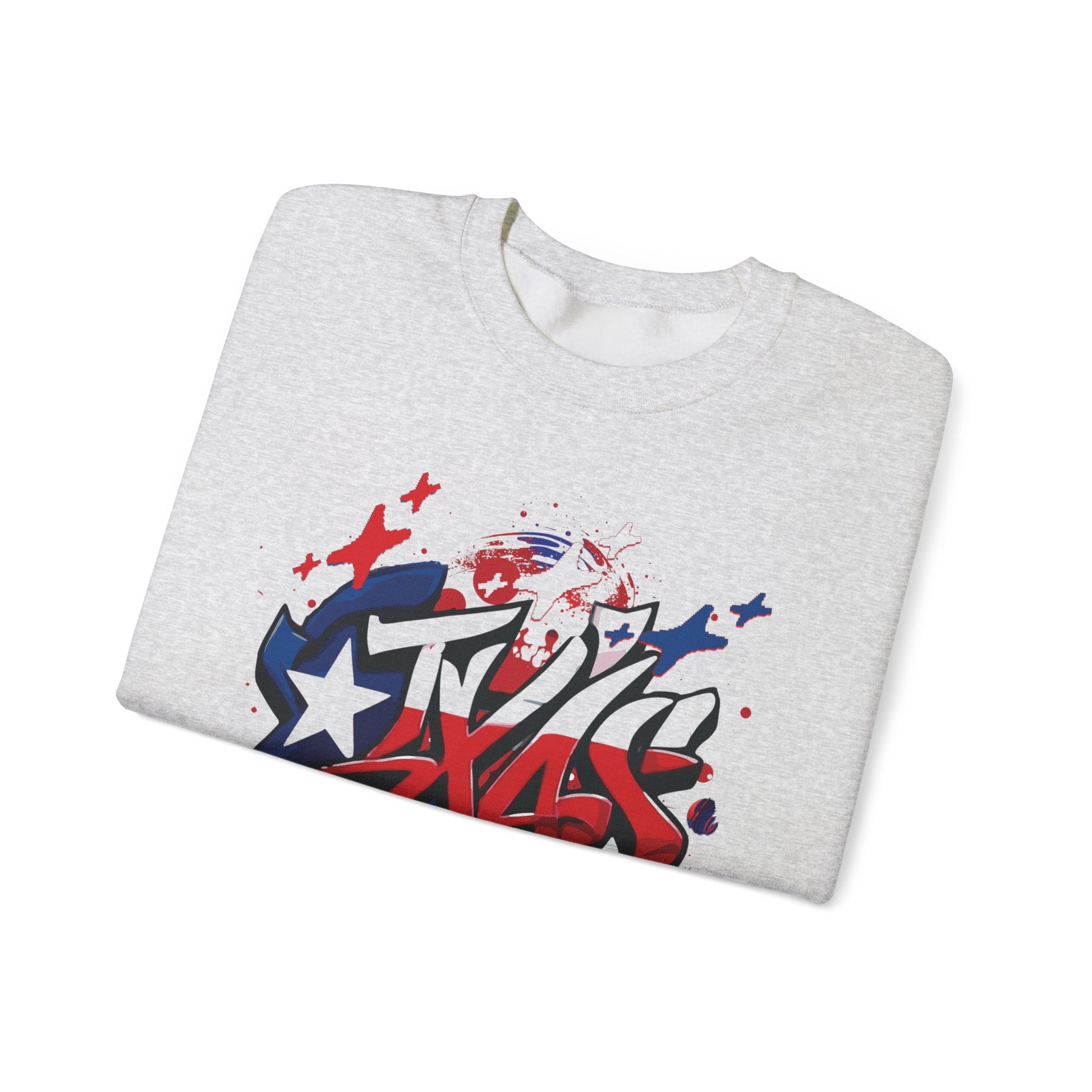 Texas Graffiti Crewneck Sweatshirt, Urban Streetwear, Unisex Fashion, Graphic Sweatshirt, Cozy Layering Piece, Gift for Him/Her