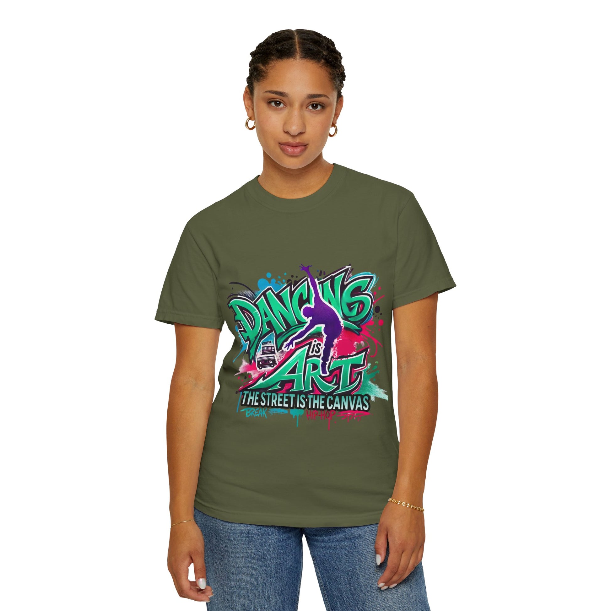 Artistic Dance T-Shirt, Urban Dance Tee, Street Art Apparel, Gift for Dancers, Graffiti Shirt, Colorful Expression Tee