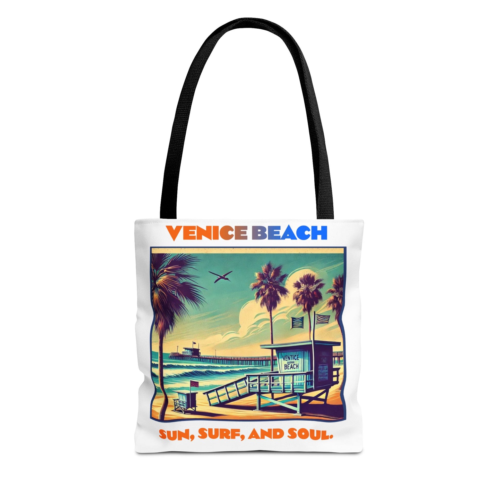 Venice Beach Tote Bag - Sun, Surf, and Soul, Beach Bag, Eco-Friendly, Summer Essential, Travel Tote, Gift for Beach Lovers