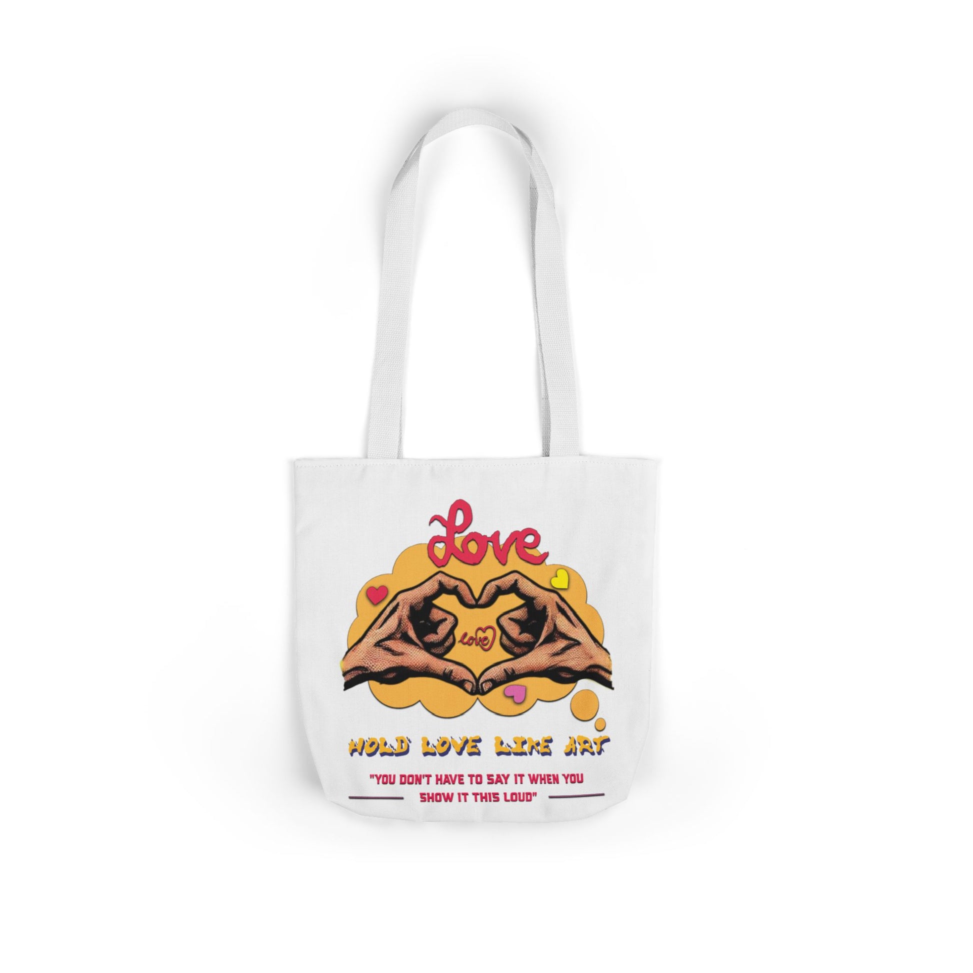 Love Canvas Tote Bag with 5-Color Straps - Perfect for Everyday Use, Gifts, Shopping, Eco-Friendly, Valentine's Day