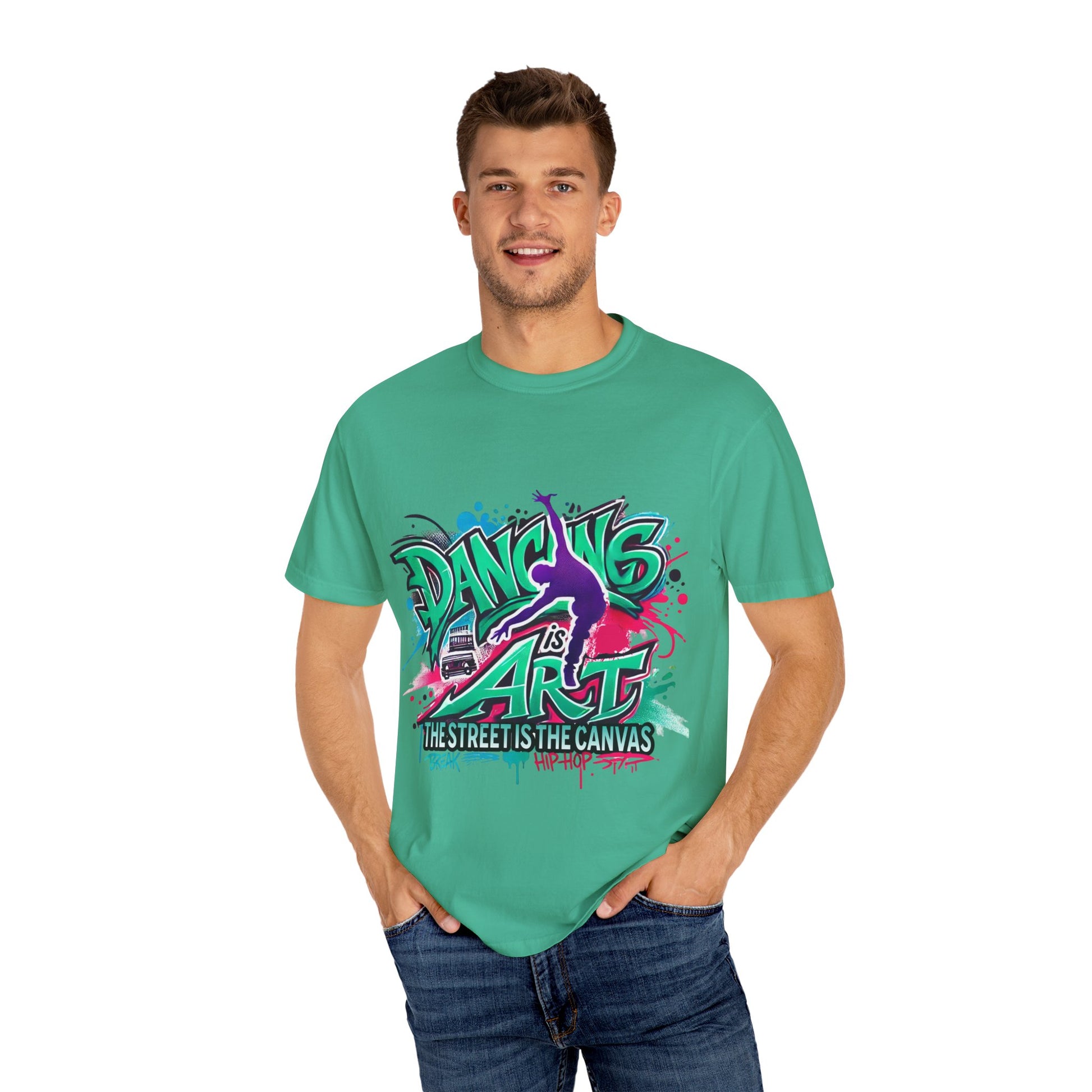 Artistic Dance T-Shirt, Urban Dance Tee, Street Art Apparel, Gift for Dancers, Graffiti Shirt, Colorful Expression Tee