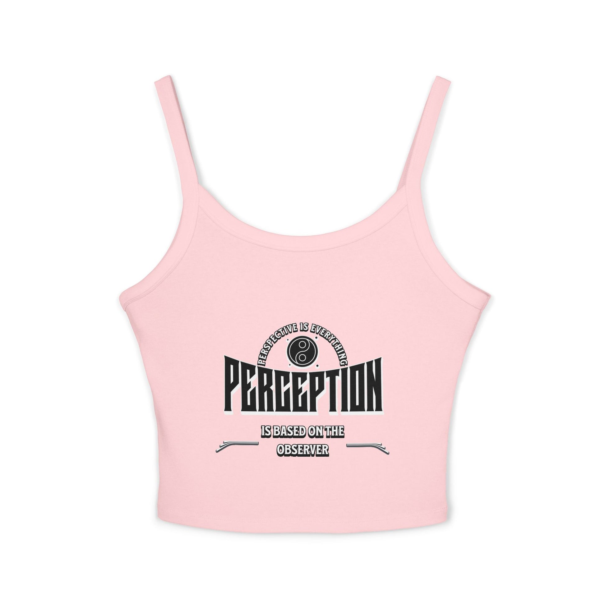 Women's Spaghetti Strap Tank Top - 'Perception' Graphic Tee, Casual Summer Wear, Gift for Her, Boho Style, Festival Top