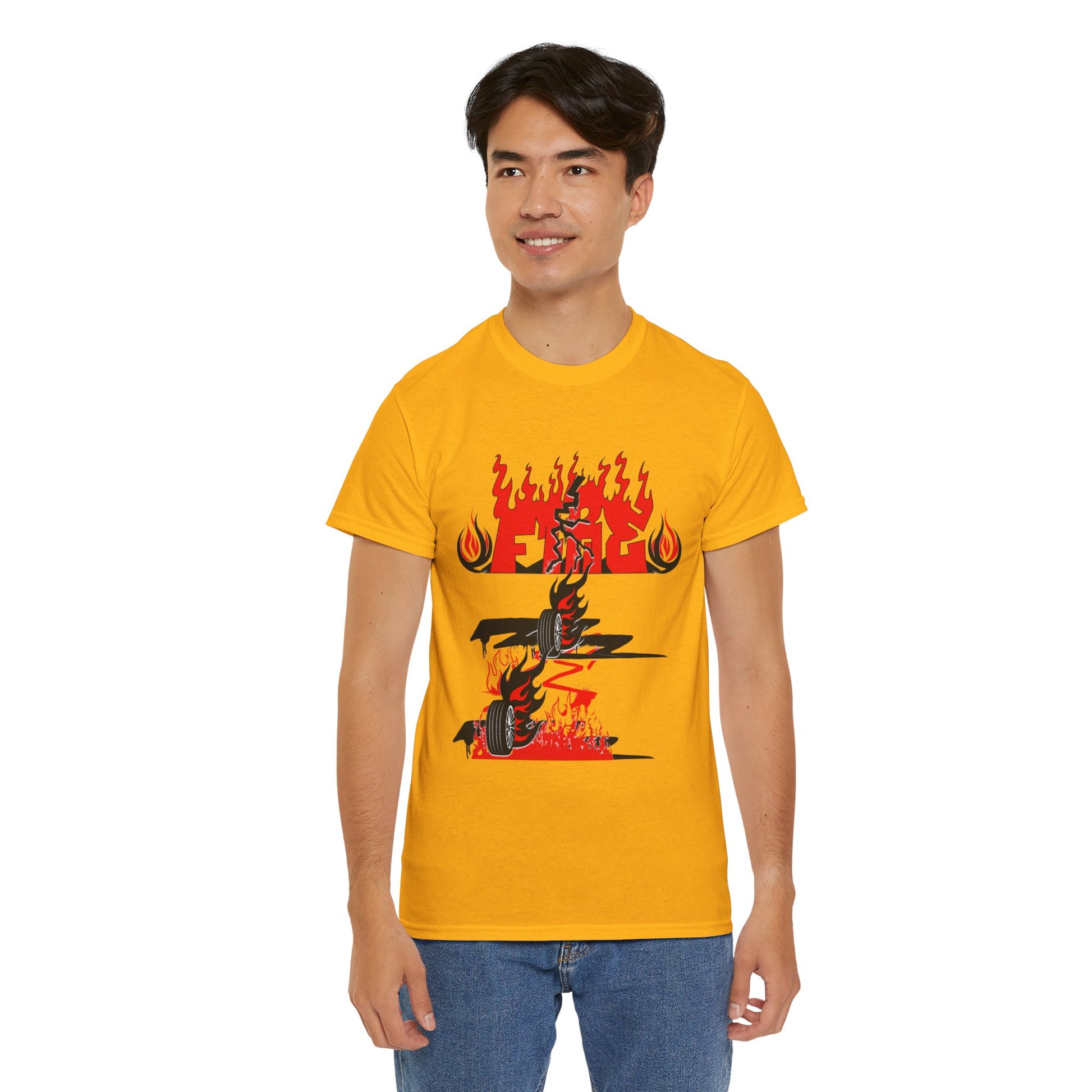 Fire Graphic Unisex Tee, Graphic T-Shirt, Casual Wear, Street Style, Gift for Him/Her, Festival Outfit