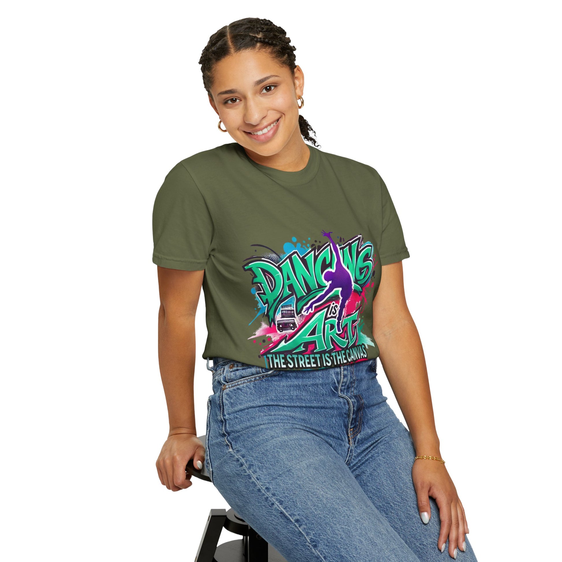 Artistic Dance T-Shirt, Urban Dance Tee, Street Art Apparel, Gift for Dancers, Graffiti Shirt, Colorful Expression Tee