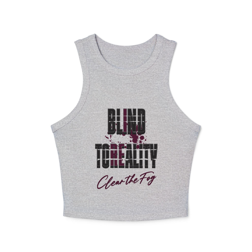 Stylish Women's Micro Rib Racer Tank Top - Perfect for Summer, Casual Wear, Workout, Festivals, Clear the Fog Design